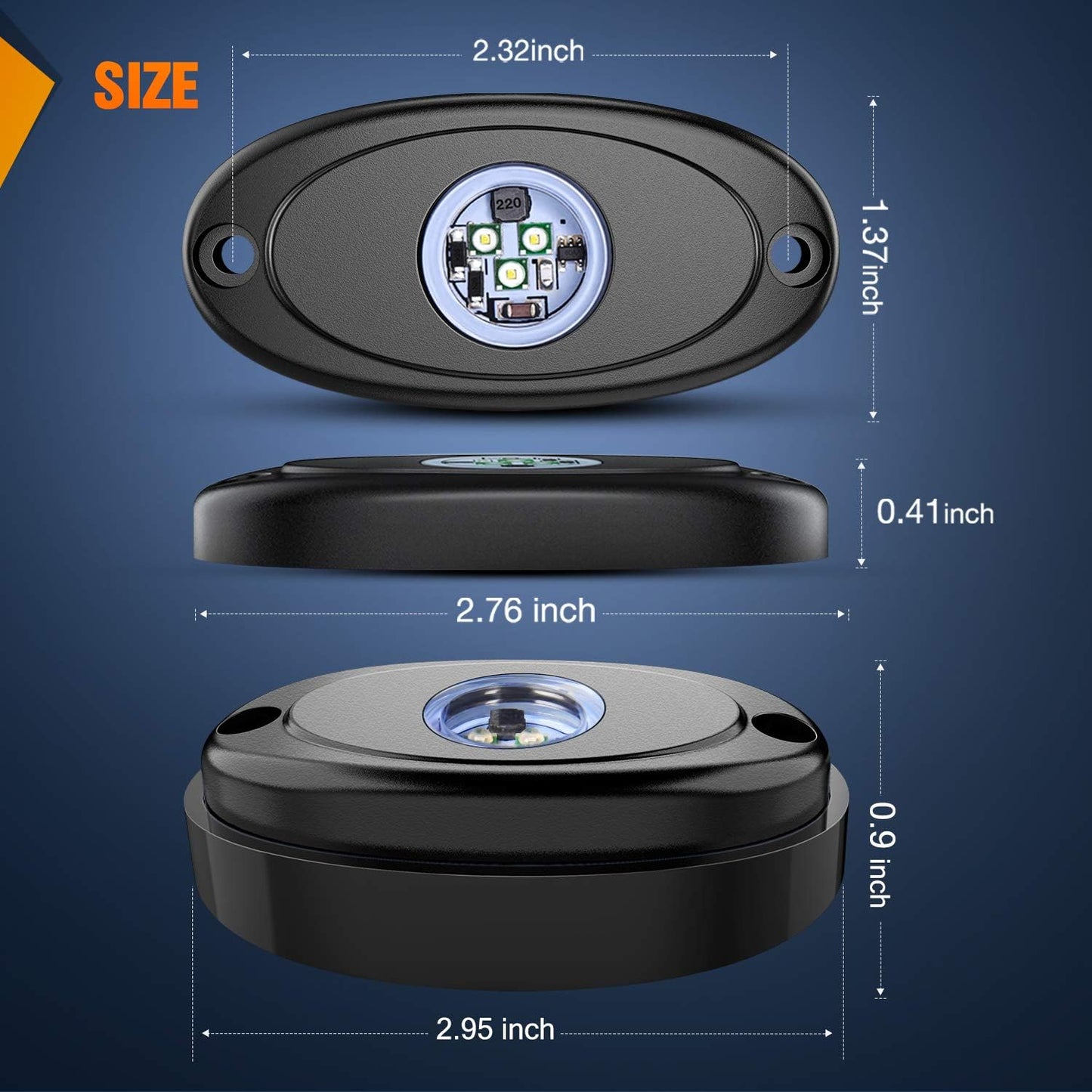 Nilight LED Rock Light 4PCS Underglow Wheel Well Pods Waterproof Exterior Underbody Roof Rack Side Lamps for Car Truck Pickups ATV UTV SUV Motorcycle Boat, White Color