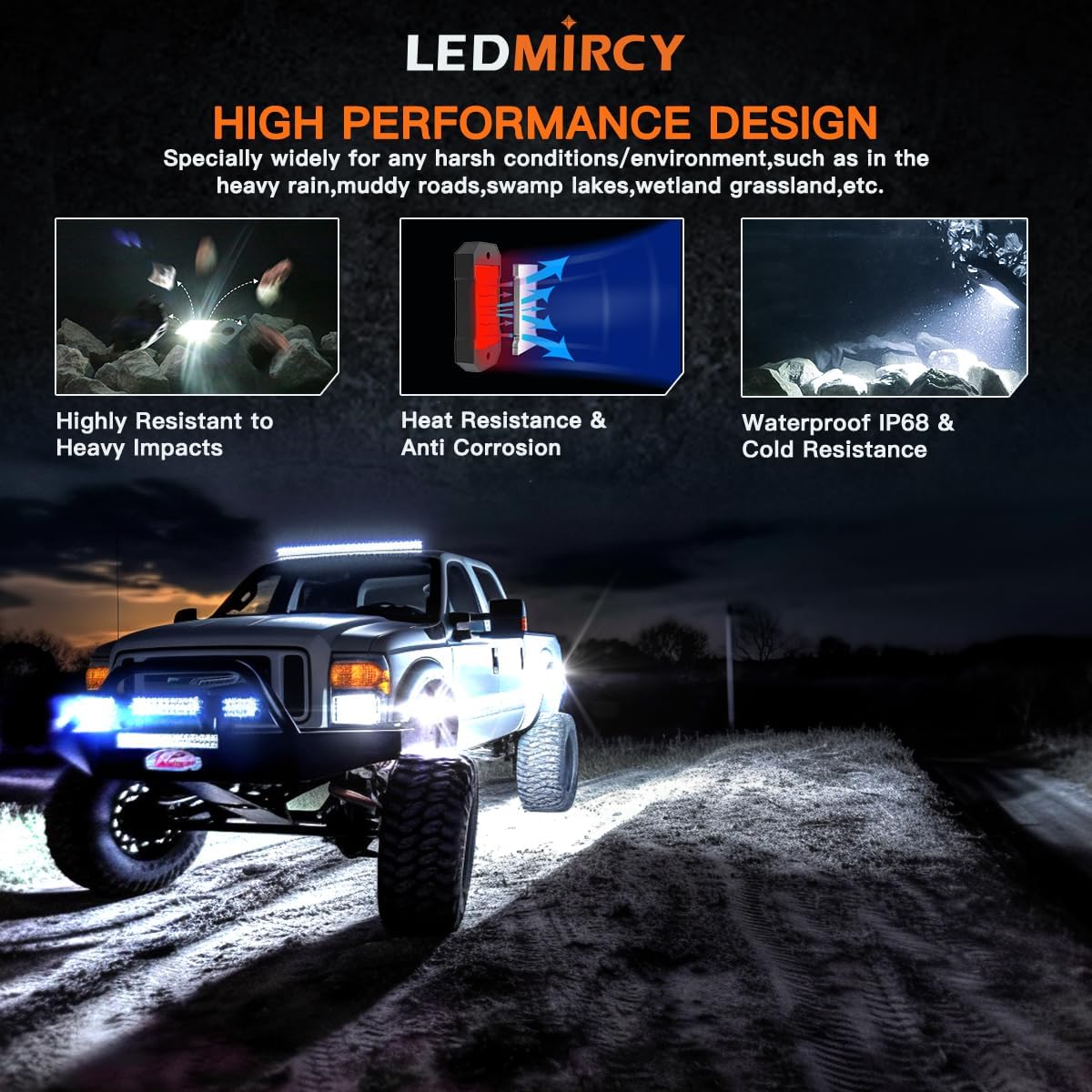 R4 Pure White LED Rock Lights Kit with Roker Switch Wire Harness 12PCS Rock Lights White for Offroad Trucks ATV UTV SUV Underglow Light Trail Rig Light Under Body High Power Waterproof