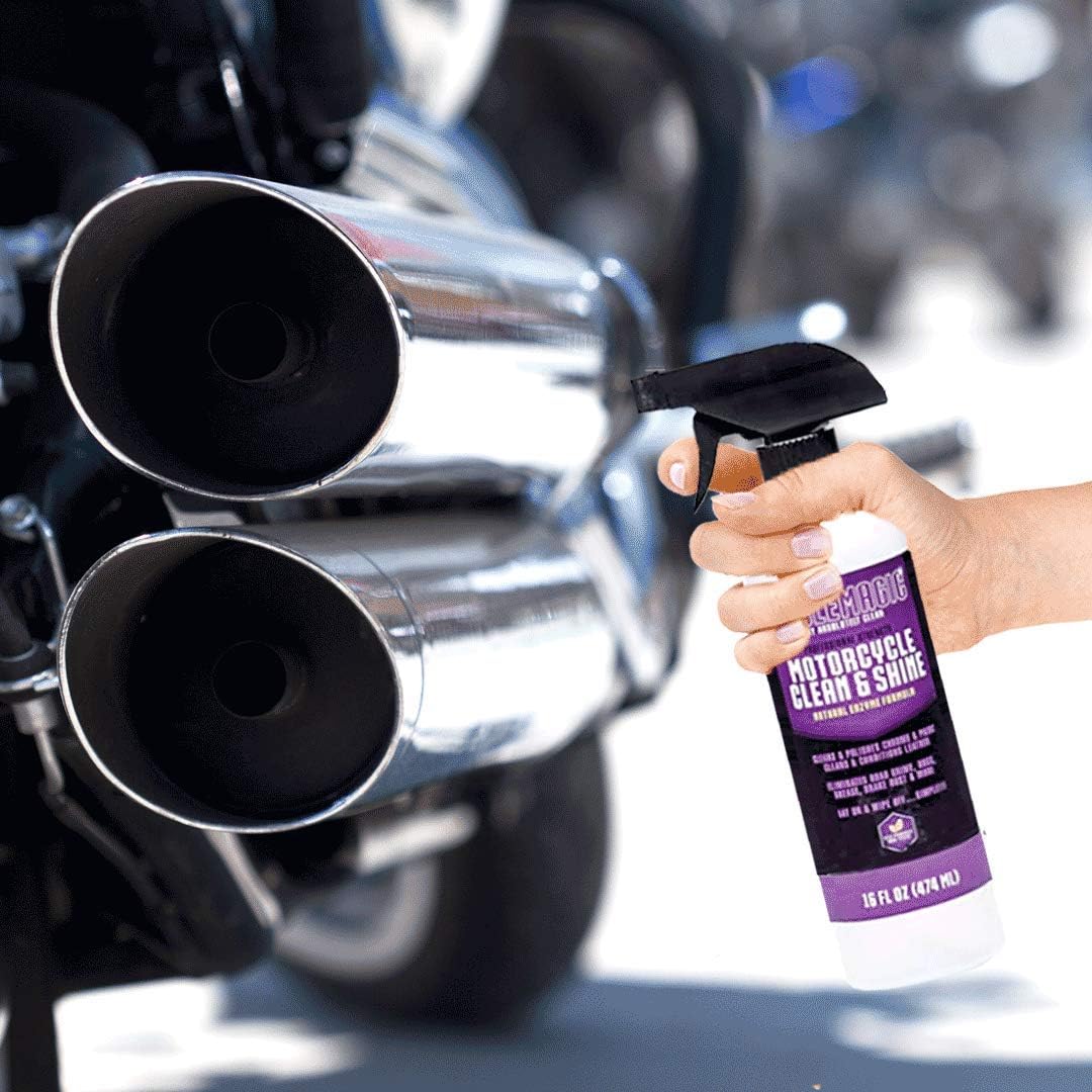 CycleMagic Motorcycle Clean and Shine - Motorcycle Cleaner & Conditioner | Chrome, Leather, Paint & More | Eliminates Bug Grime, Brake Dust, Dirt & Debris | USA Made (128oz Refill (Save 50%))