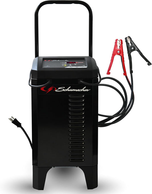 Schumacher Electric Wheeled Battery Charger and Engine Starter, SC1353, 6-in-1, Fully Automatic, with Diagnostics, 200 Cranking Amps, 40 Amp Boost Mode, 6V, 12V, for Car, Truck, and Marine Batteries