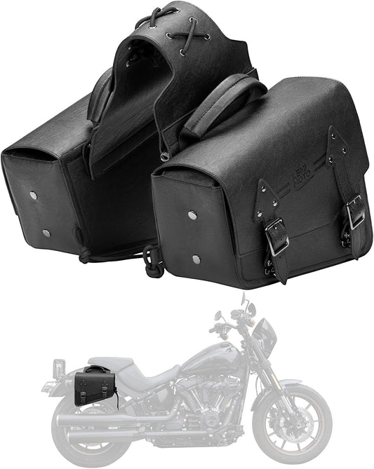 KEMIMOTO Motorcycle Saddlebags Leather Side Bags 12L Compatible with Sportster 883 1200 Softail Low Rider S Cruiser Dyna V-star Shadow Vulcan Rebel