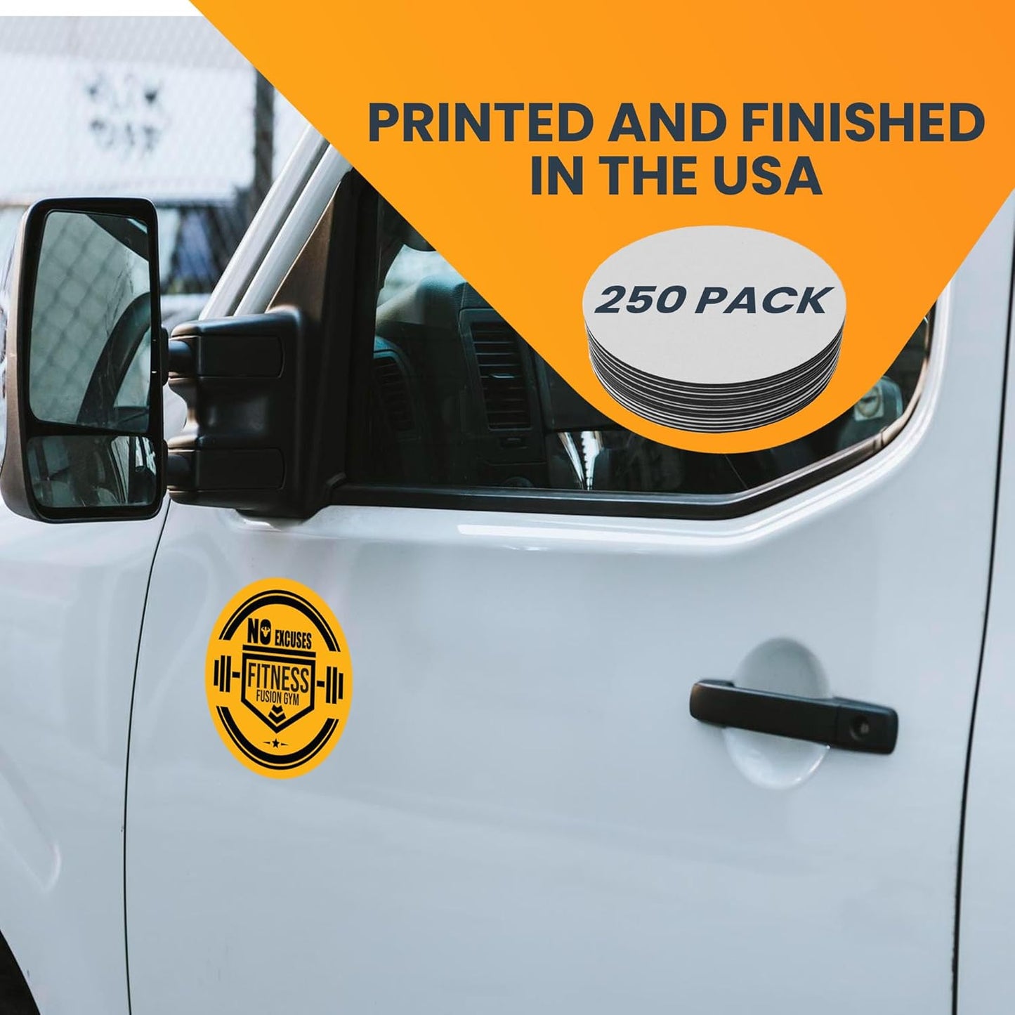 Magnet Me Up Customizable 30 Mil Round Magnet- 6”, 250 PK Weatherproof Car Magnet for Businesses, Sports Teams, Fundraiser, Personal Expression- Custom Text & Logo- Strong Magnetic Vinyl for Vehicles