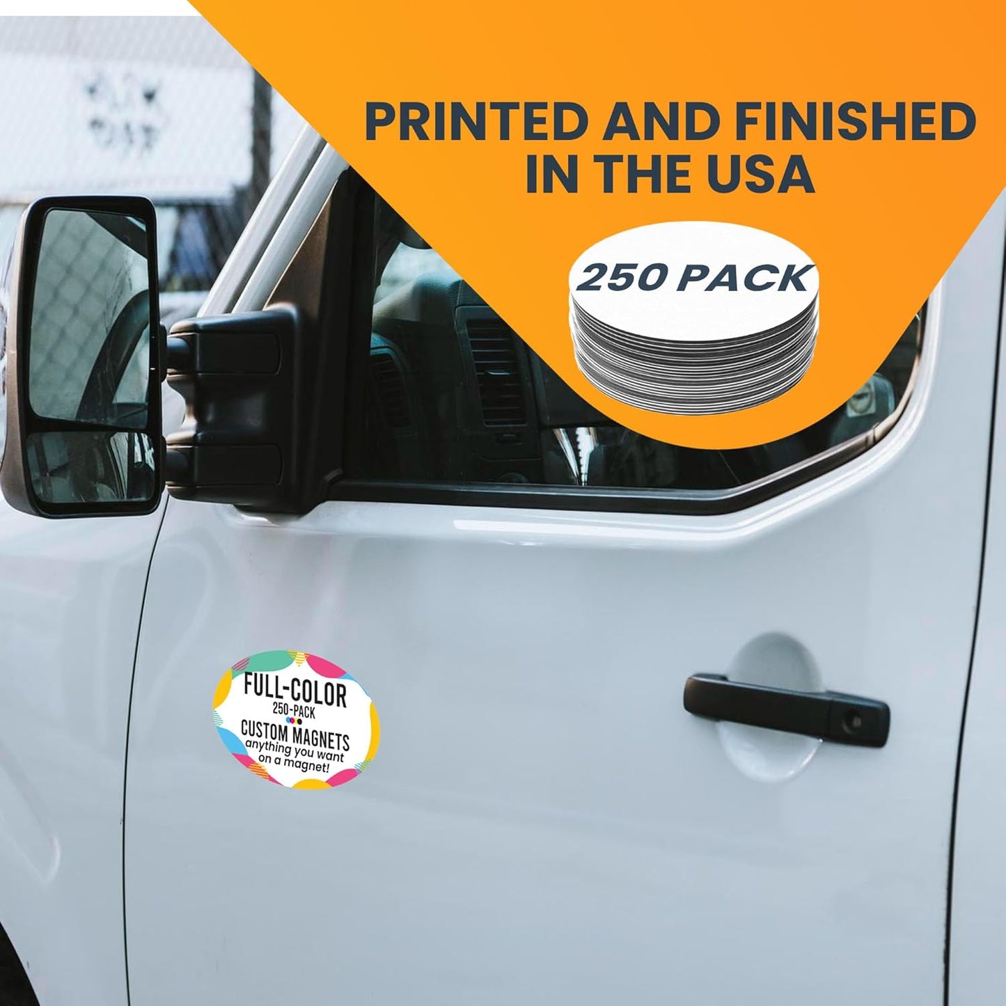 Magnet Me Up Customizable Magnet Pack, Oval Magnetic Decal, Advertising, Personal Use, Gifts, Souvenir, Choose Your Text, Upload Image, Add Text, 250 Pack, 4x6 Inches, Bumper Magnet, Crafted in USA