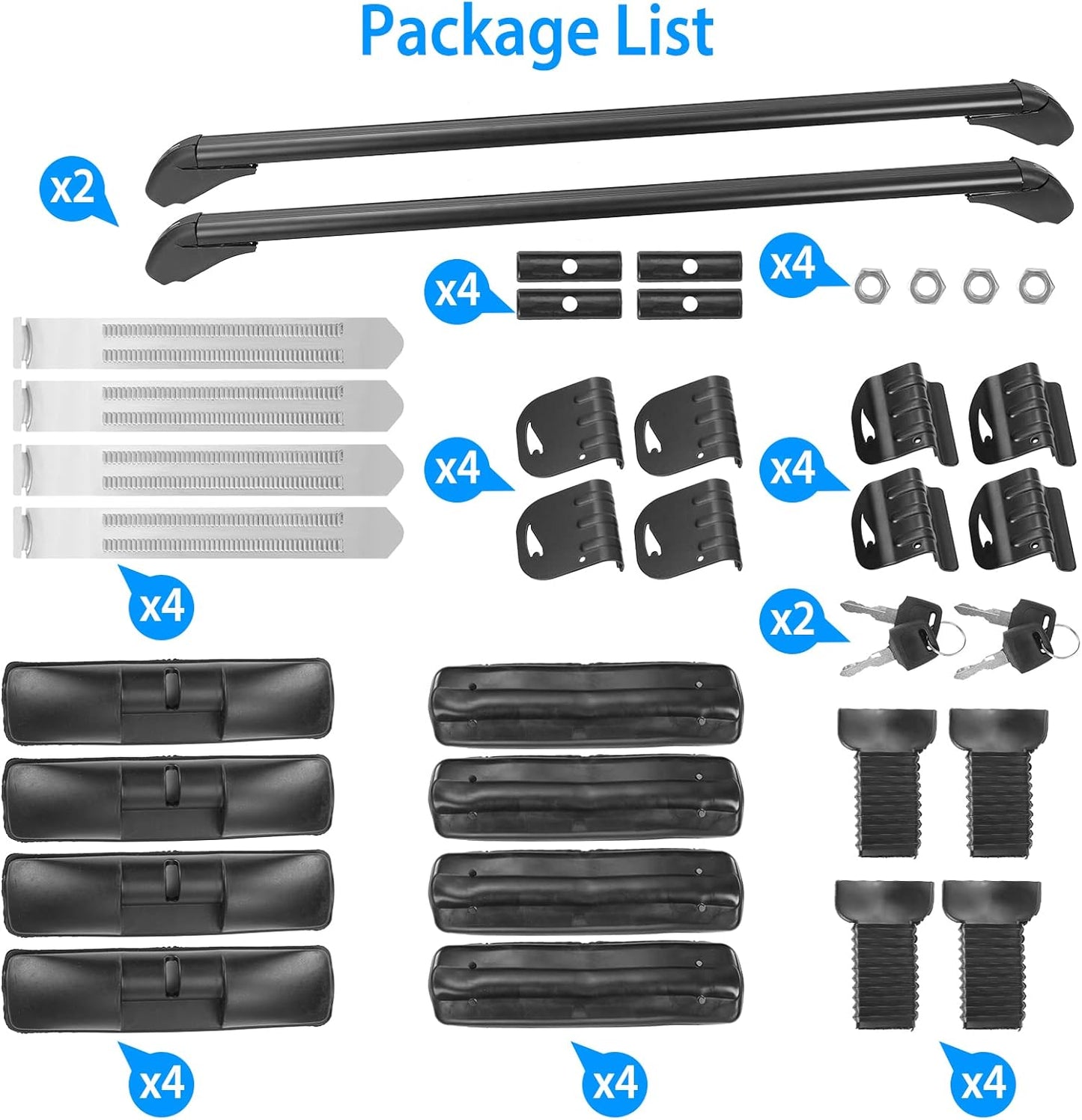Universal Roof Rack,43'' Car Top Roof Rack Cross Bar Luggage Carrier with Anti-Theft Lock,Adjustable Window Frame Roof Bars for Bare Roof Luggage Rack,Sboards,Kayaks,Canoes, Bikes,220LBS Black