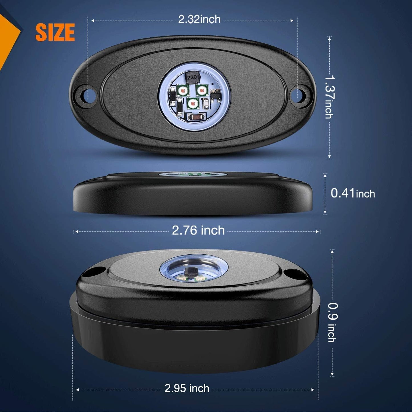 Nilight LED Rock Light 4PCS Underglow Wheel Well Pods Waterproof Exterior Underbody Roof Rack Side Lamps for Car Truck Pickups ATV UTV SUV Motorcycle Boat, Red Color