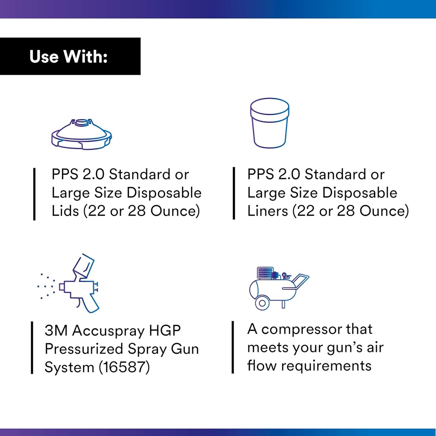 3M PPS 2.0 H/O Pressure Cup with Air Hose, 26124, Large, 28 Ounces, Use with 3M Accuspray HGP Spray Gun for Thick High-Viscosity Latex Paints, Varnishes, Coatings and Primers, 1 Pack
