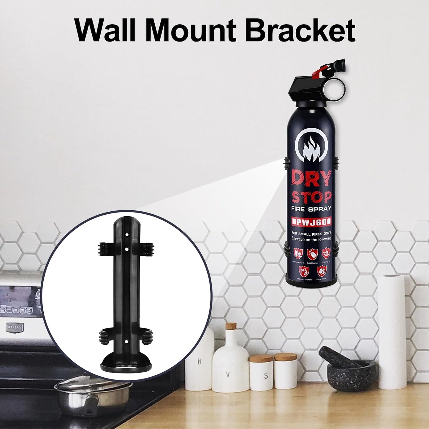 Dry Stop Fire Extinguisher for Home - Auto Fire Extinguisher for Truck Vehicle, 600g Dry Chemical Powder A B C Fire Extinguisher for Kitchen, Car, Boat, Marine, Portable Use (1 Blue)