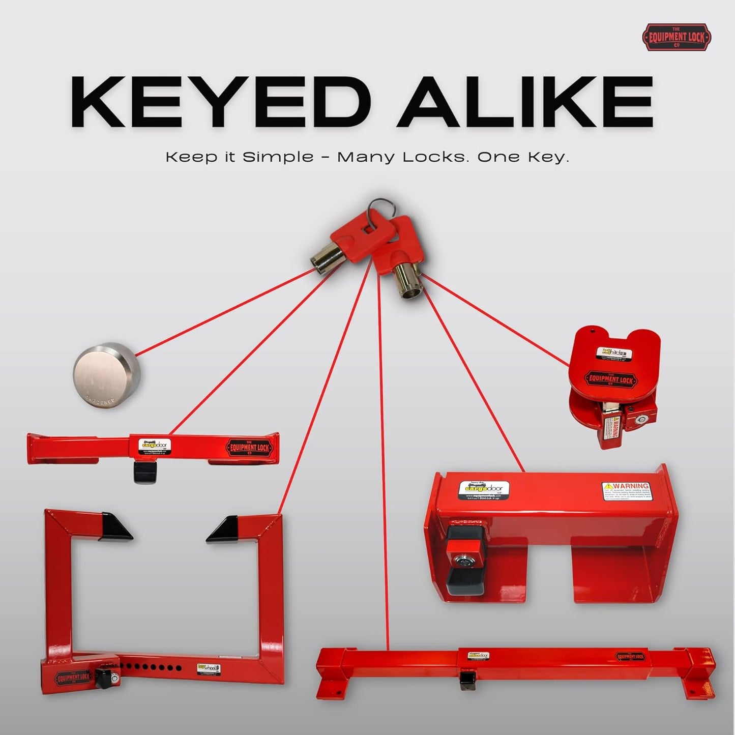 Equipment Lock Heavy Duty Wheel Lock - Powder Coated Steel Car Boot - Trailer Wheel Lock, Anti Theft Tire Boot for Wheels up to 20-1/2" Wide (Keyed Alike)