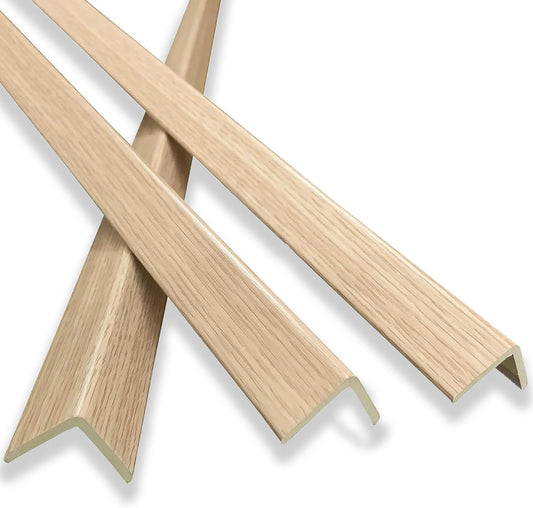 6 Pcs 49" Wall Corner Protector Trim, Oak Wood Grain Edge Strip for Door and Window Frames Mirror Trim Backsplash Tile Edge (Oak)