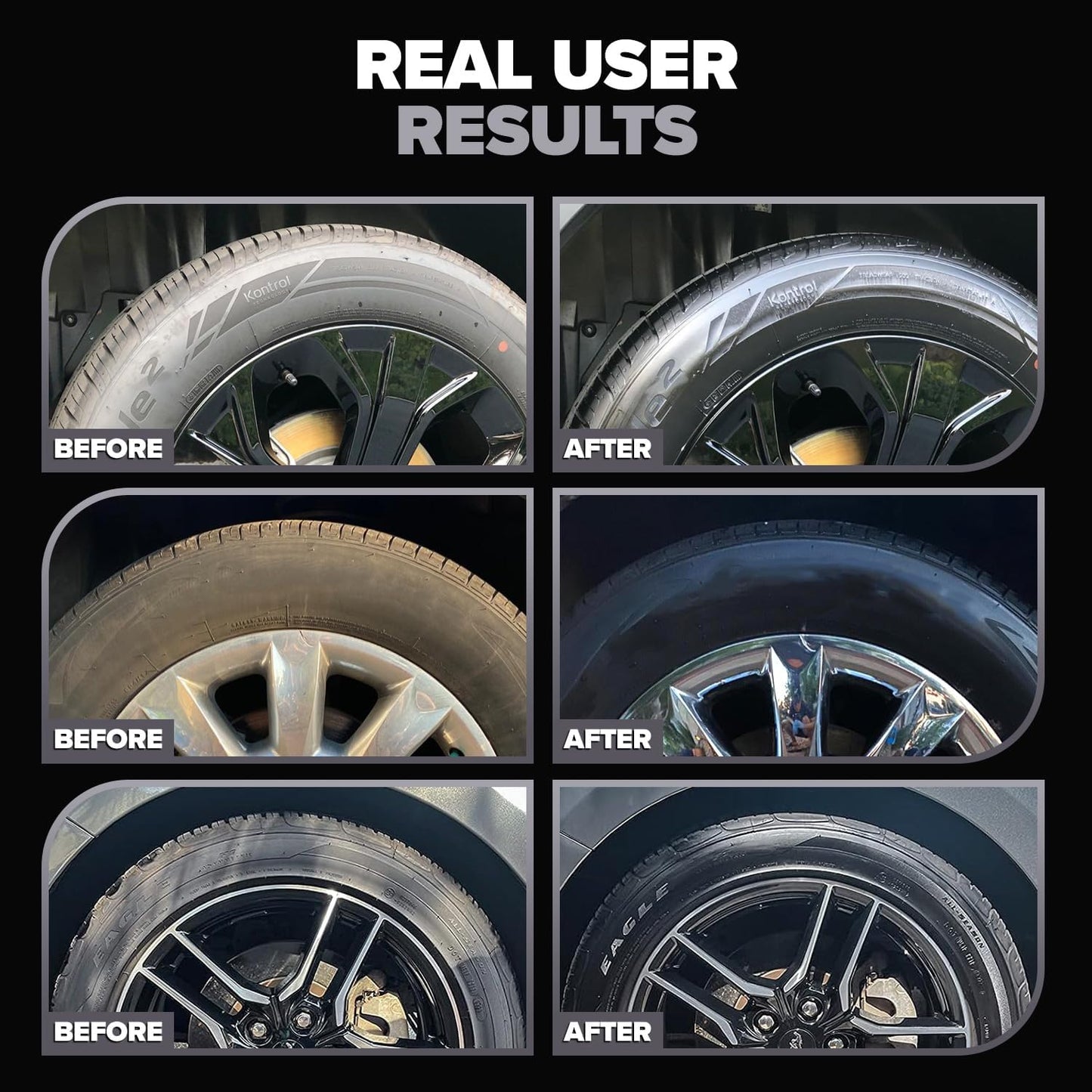 Carfidant Ultimate Tire Shine Gallon - Black Satin Shine - New Look Tire Dressing and Rubber Protectant - Long-Lasting with Non-Grease and No Sling - 128 fl. oz.