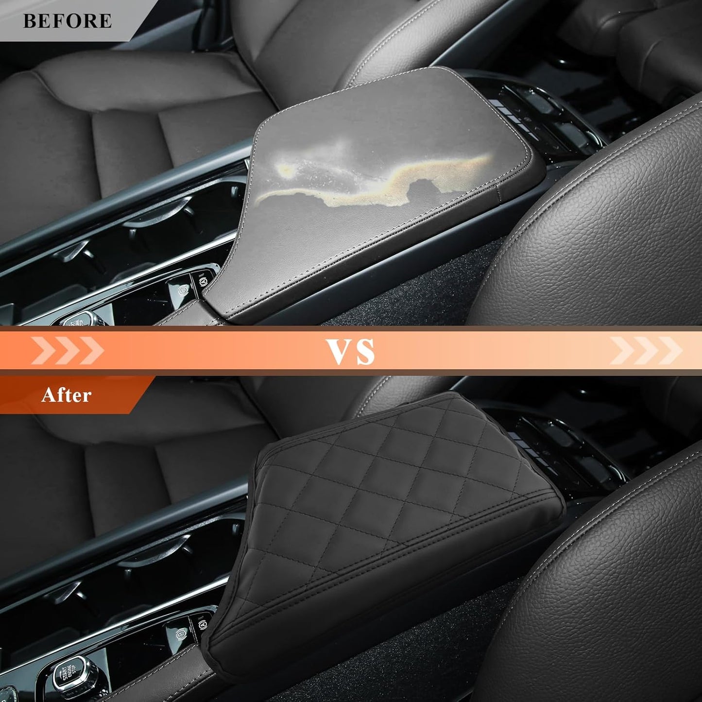 CDEFG for Volvo XC90 2018-2024 Center Console Cover Armrest Box Cover for XC90 Accessories Console Arm Rest Protector 2019 2020 2021 2022 2023 2024 -NOT FIT S90/V90