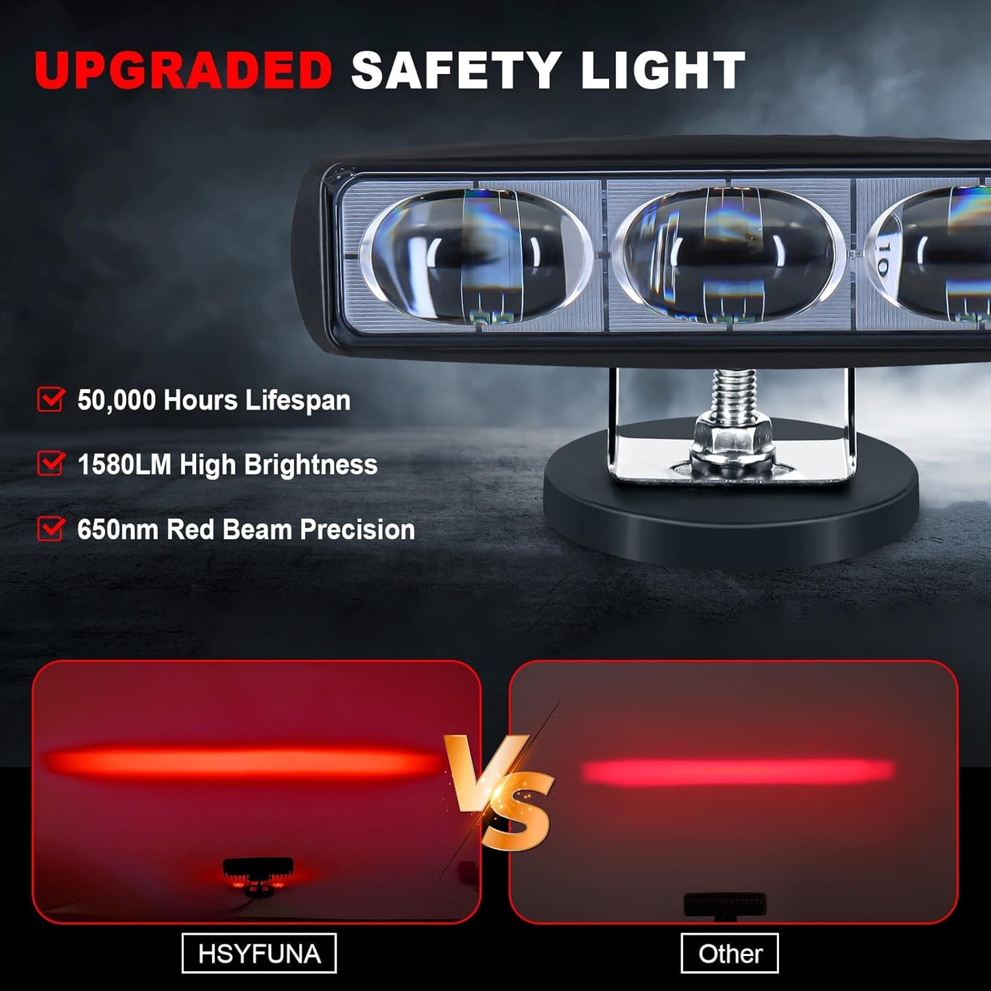 2Pcs Forklift Safety Light Red, 30W Straight Line Forklift and AGV Safety Indicator Warehouse Hazardous Area Warning Light for Warehouse and Industrial Use (DC 10-100V)