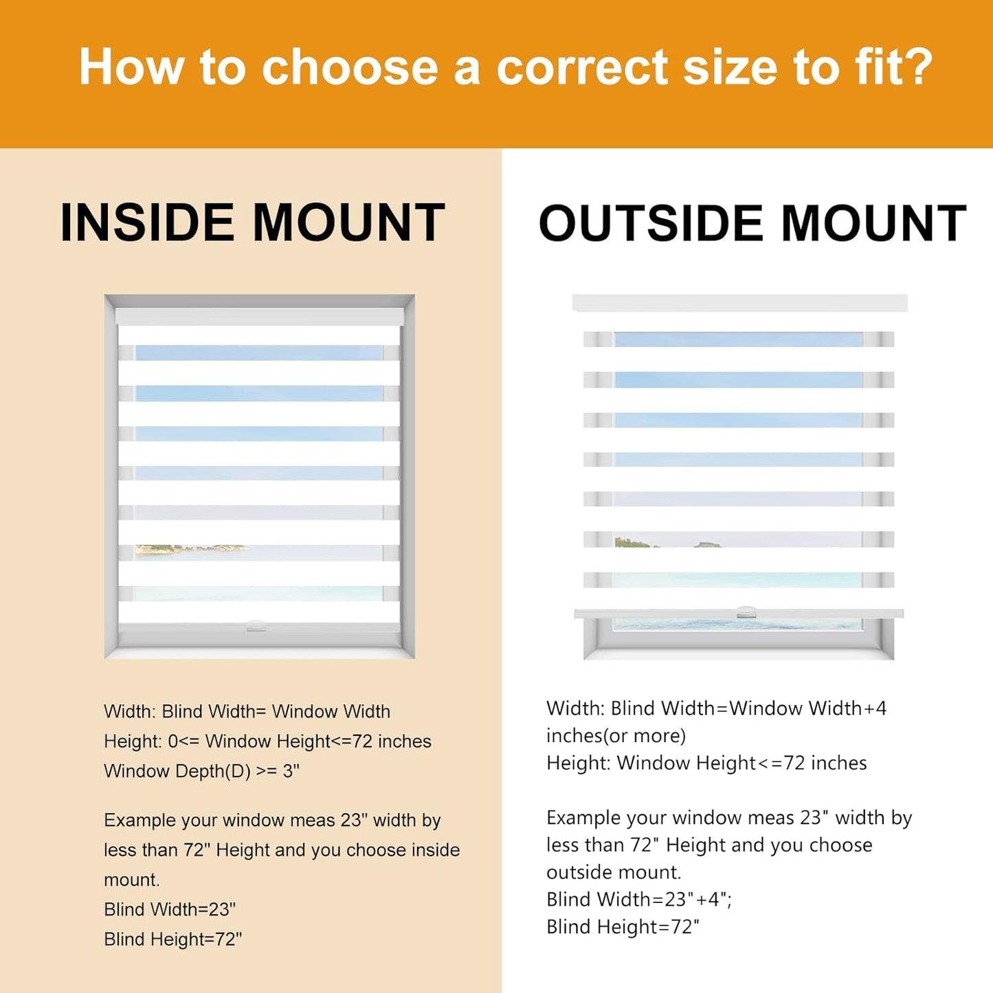 Persilux Cordless Zebra Blinds for Windows Free-Stop Roller Windows Shades (72" W X 72" H, White) Dual Layer Light Control for Day and Night, Light Filtering Sheer Shades for Home, Easy to Install