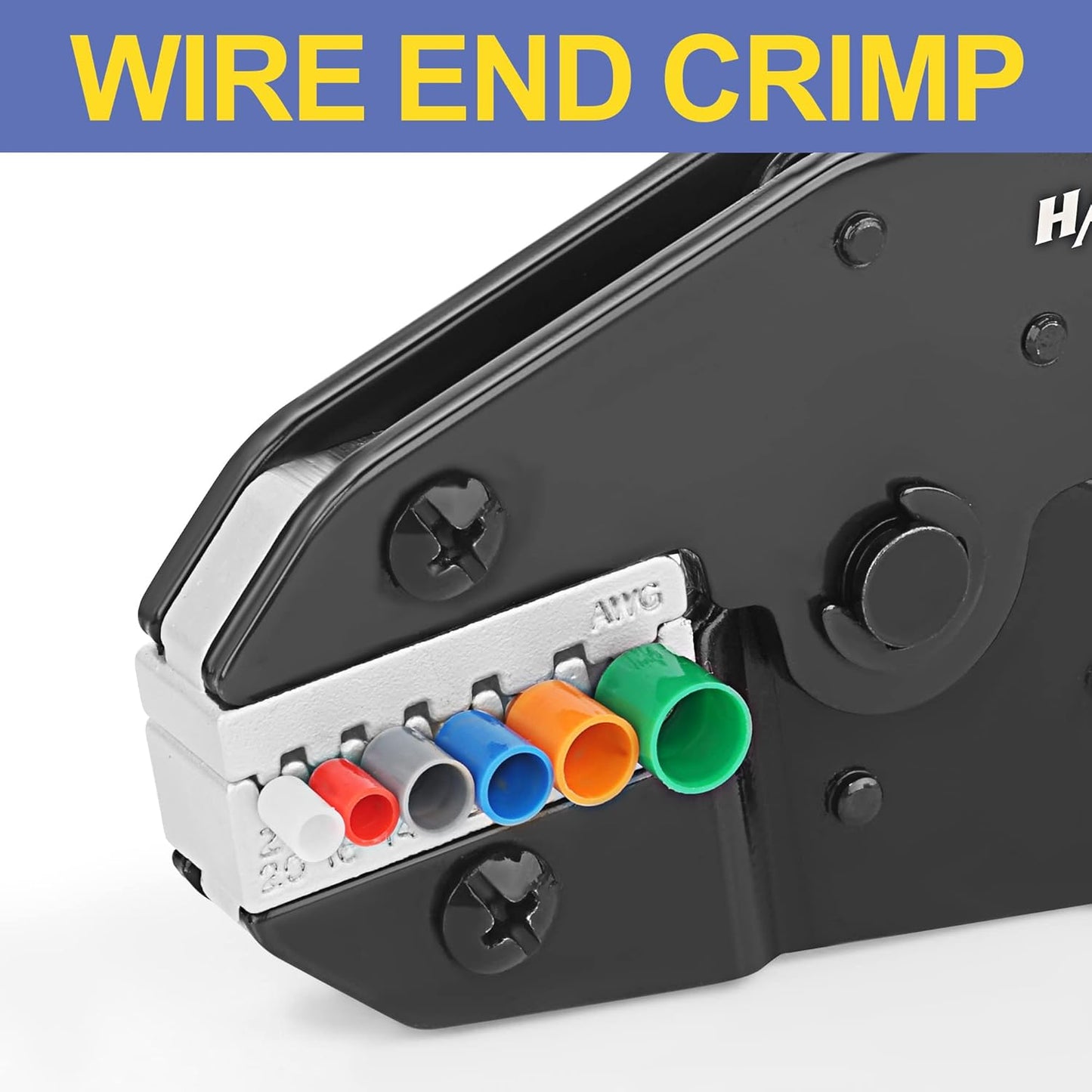haisstronica Crimping Die for Ferrule Terminals, 24-8 AWG