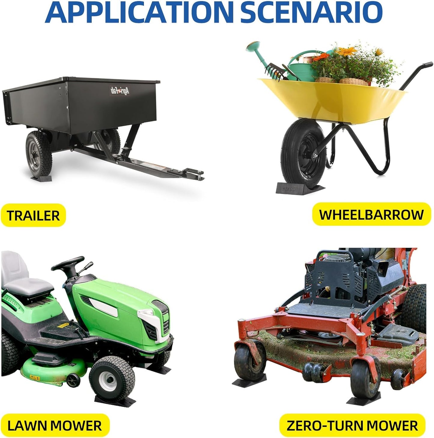 2-Pack Flat Free Tire Saver Ramp for 9-12" PU Foam Tire and Wheel, Non Flat Spots Saver Ramp, Suitable for Lawnmower, Wheelbarrow, and Trailer