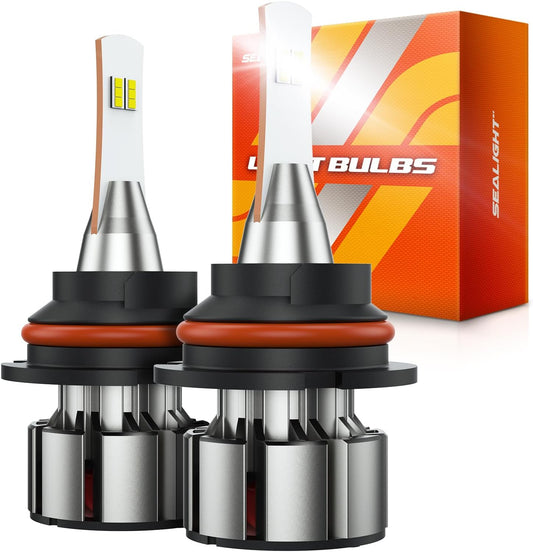 SEALIGHT 9007 LED Bulb, 36000LM 800% Brighter, HB5 Bulb 6500K Cool White, Plug-N-Play IP68 Waterproof, Pack of 2