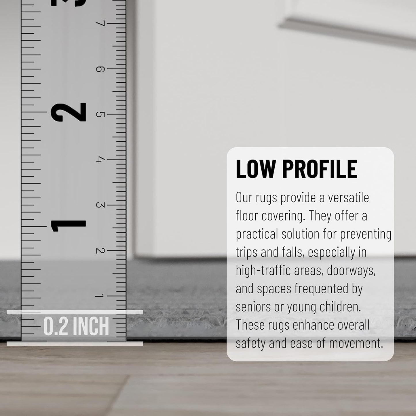 Ottomanson 2' x 10' Hallway Runner with Scraper Pile Extra Durable Non-Slip Rug Mat for Indoor & Outdoor Use - Ideal for Kitchen, Entryway, Patio & Garage - High-Traffic Carpet, Gray