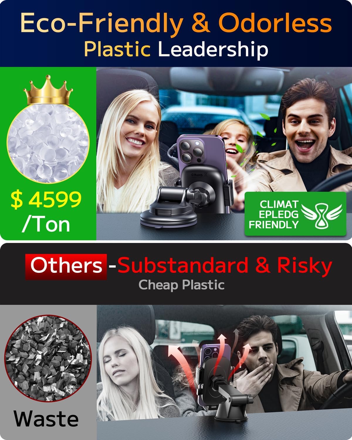 Qifutan Dash Mounted Phone Holders for Your Car Dash Phone Mount for Car Dashboard Air Vent Multi-Mount 3 in 1 Vehicle Windshield Holder Compatible Multi-Device Clip