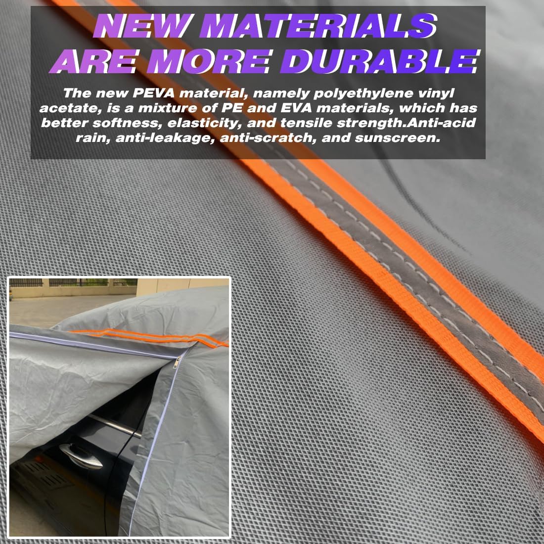 KEYOOG Universal Waterproof Heavy Weight Full Car Covers, Fit Pickup, All Weather, Outdoor Full Cover Weatherproof UV Sun Protection Snow Dust Storm Resistant with PEVA Cotton, Fit Length 213"-237"