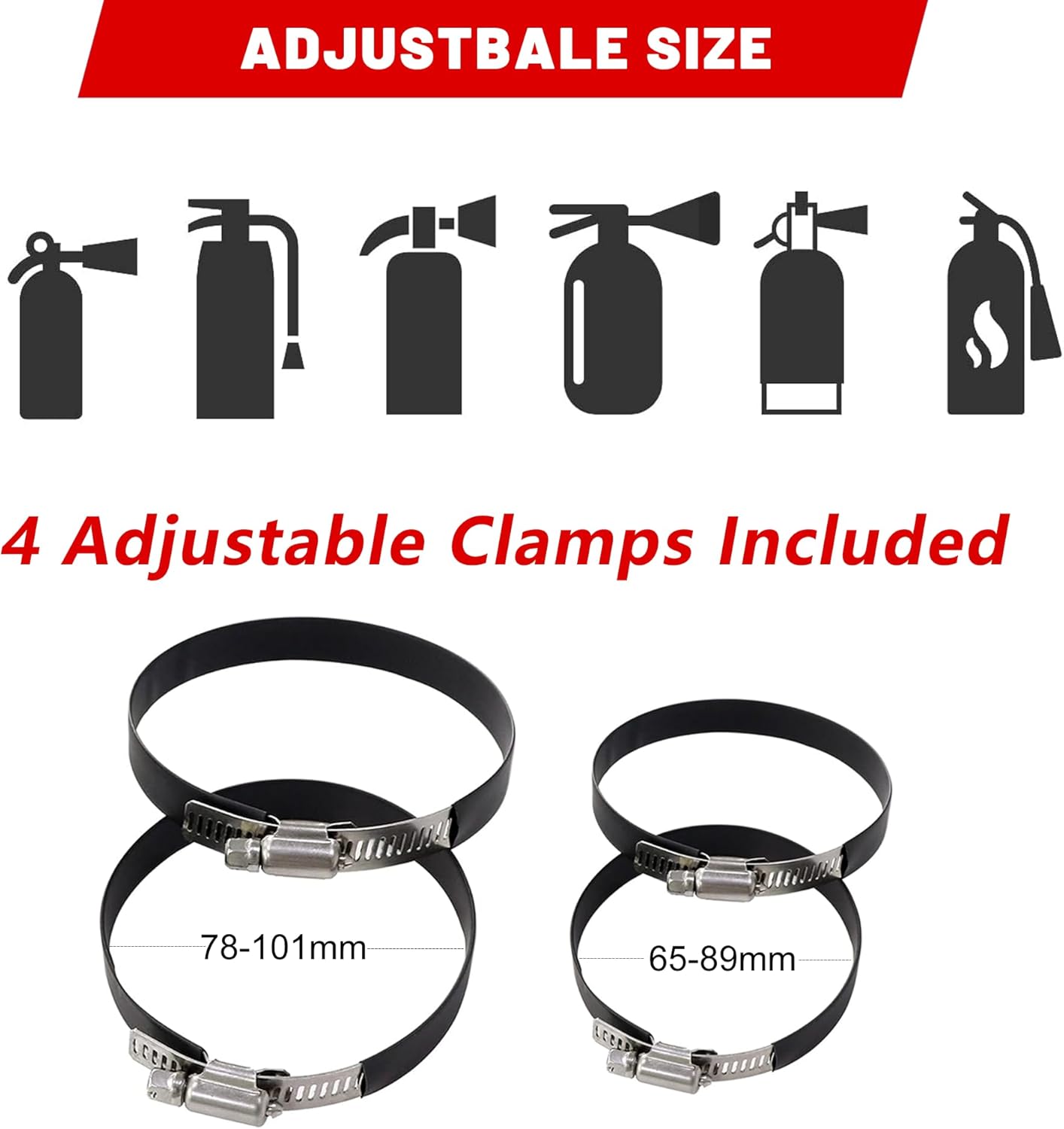 UTV Fire Extinguisher Mount Kit - Adjustable Quick Release Roll Bar Car Fire Extinguisher Bracket Holder for 1.75-2in Roll Bar ATV UTV Polaris RZR SXS Ranger Camper Jeep Can-Am Durable Aluminum Alloy