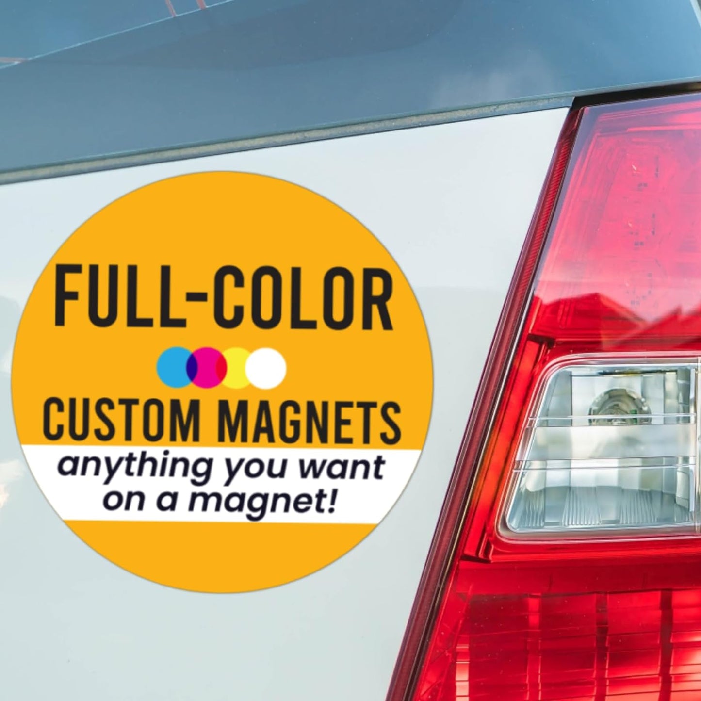 Magnet Me Up Customizable 30 Mil Round Magnet- 6”, Weatherproof Car Magnet for Businesses, Sports Teams, Fundraiser, Personal Expression- Custom Text & Logo- Strong Magnetic Vinyl for Vehicles