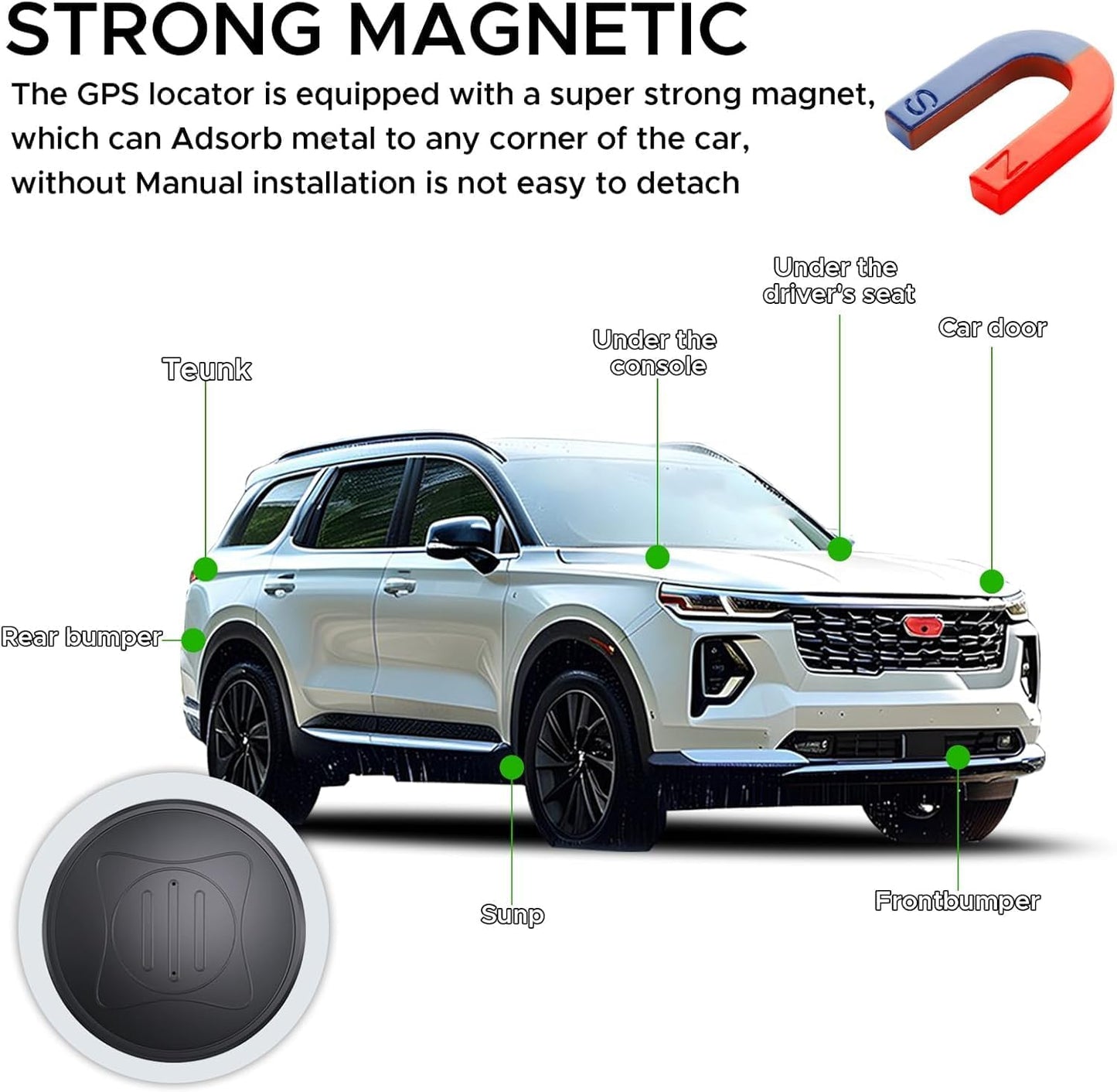 Mini GPS Tracker for Vehicles - Magnetic Real-Time GPS Tracker,Tracking Devices for Cars Hidden,Global Coverage Location Tracker for Kids,Dogs,Trucks/Person,No Subscription Required/No Monthly Fee