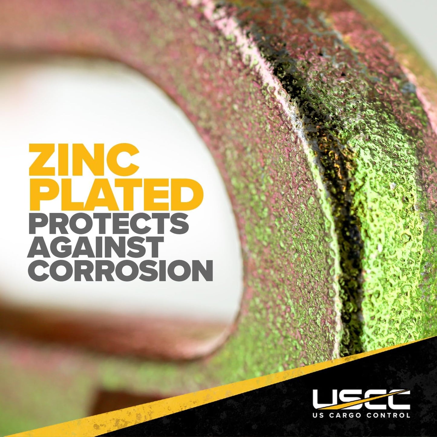 US Cargo Control Double Stud L Track Fitting with Pear Link (10 Pack) 5,000 Pounds Break Strength, Use with L Track Rails in Truck Bed or Trailer, Automatic Locking with Spring Release