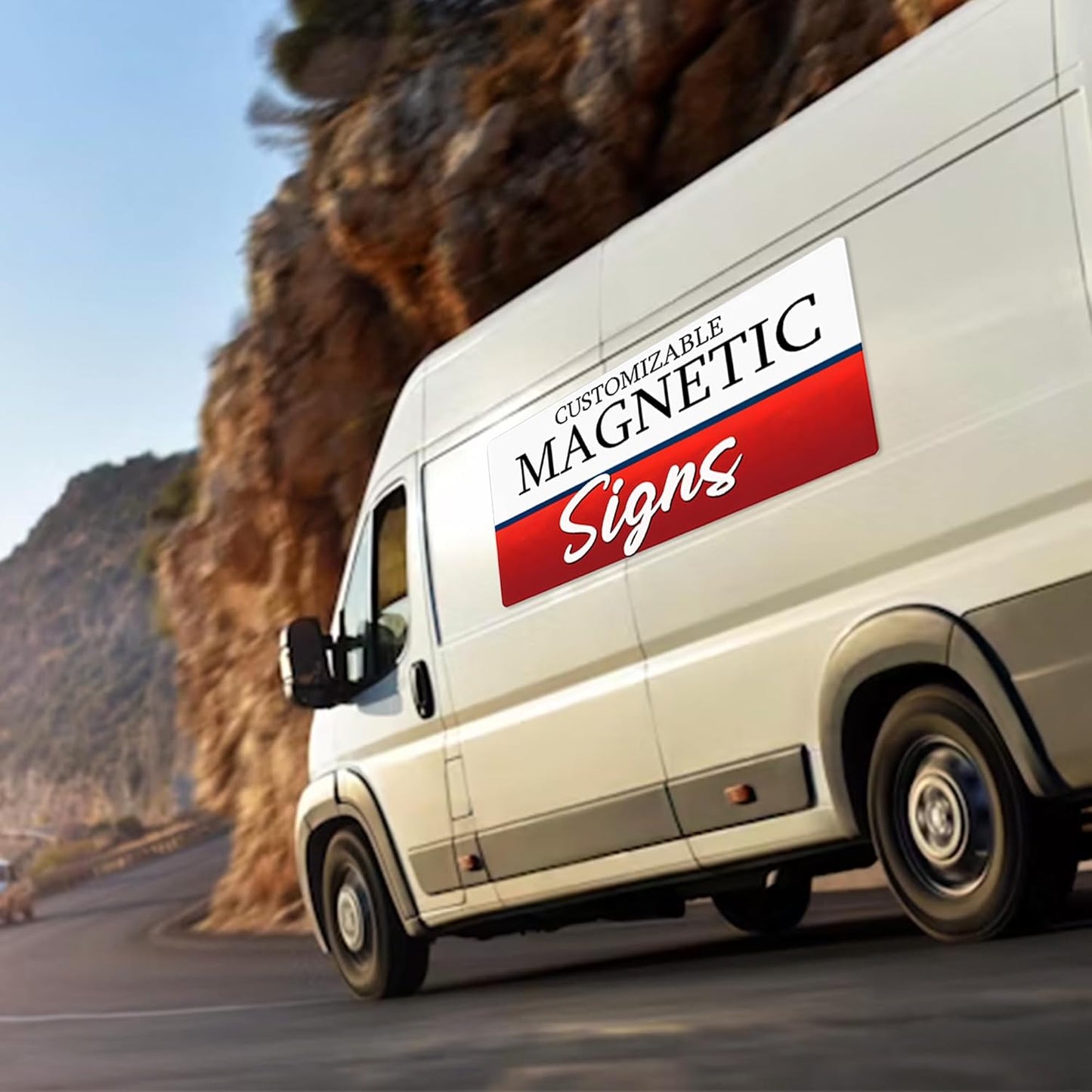 2 Pack (Custom Size) Extra Large Custom Car Magnets for Businesses – Big Size Magnetic Signs for Vans, Trucks, and Dumpsters. Personalized Business Magnets for Vehicles and Outdoor Advertising.