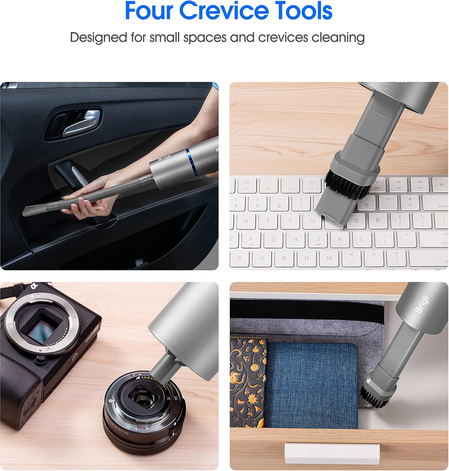 Brigii Mini Handheld Vacuum Cordless, 3 in 1-Car Vacuum & Air Duster & Hand Pump, Portable Rechargeable Cleaner for Car Interior, Small Spaces, Crevices-Y120 Pro