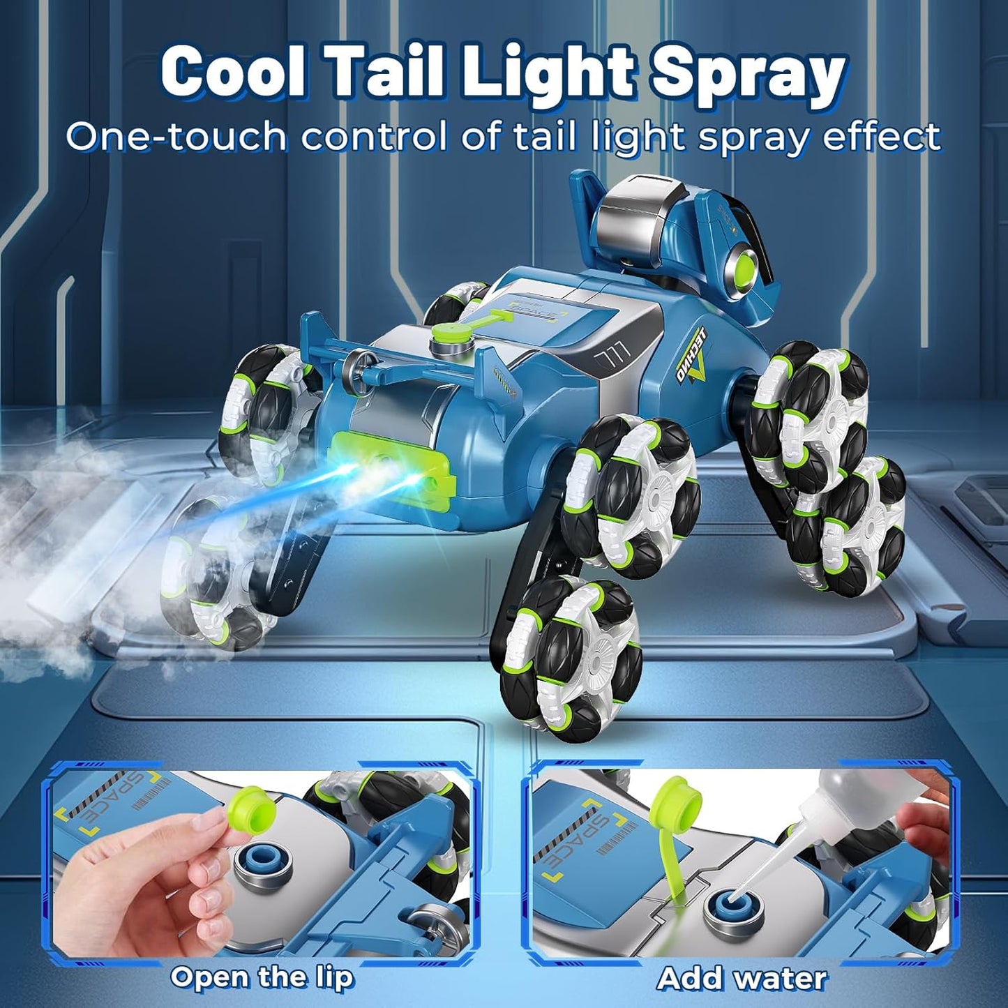 Gesture Sensing RC Stunt Car,Remote Control Car Toys for Ages 8-10-12,with Lights Music Spray,8WD 360° Spins All Terrains Kids Toys Car, 6-8 Year Old Boy Birthday Gift & 6-13 Best Gift for Kid