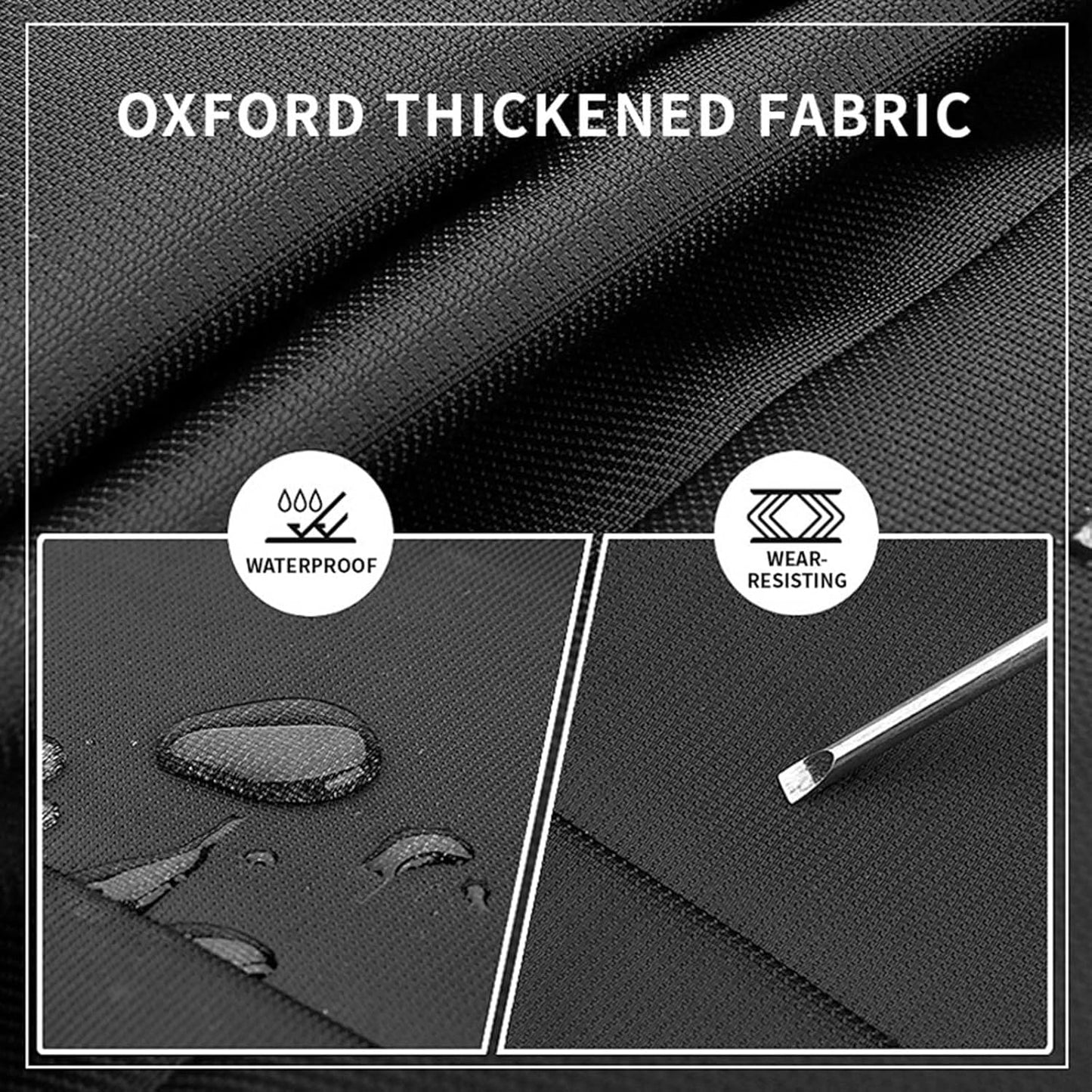 Motorcycle Cover Waterproof Outdoor, 420D Heavy Duty, XL90.5in, All Season Protection, Windproof Clasps, Storage Bag, Night Reflective Design, Fits Motorcycles, 1-2 Bikes Ebikes