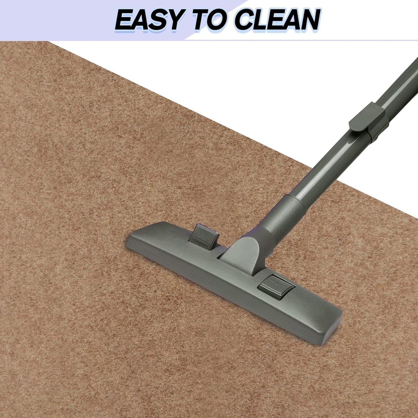 Custom Size Backed Non-Slip Area Rugs Runner, Easy Clean, Waterproof Runner Rugs for Hallway Entryway, Kitchen, Laundry, 2FT x 69FT, Beige