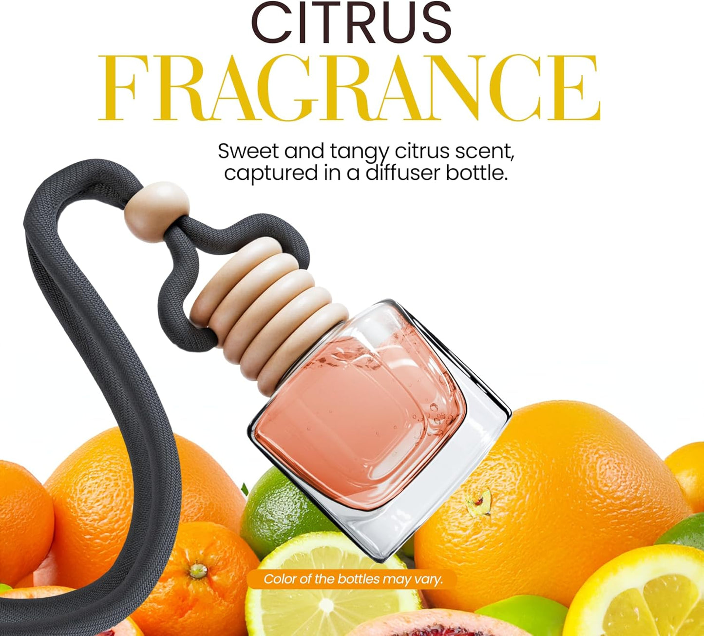 Car Air Fresheners - Citrus Zest Car Air Fresheners for Men | Pack of 2 Long Lasting Car Air Freshener | Odor Eliminator Car Perfume Diffuser with Essential Oils | Car Air Freshener Vent Clip by Perfa