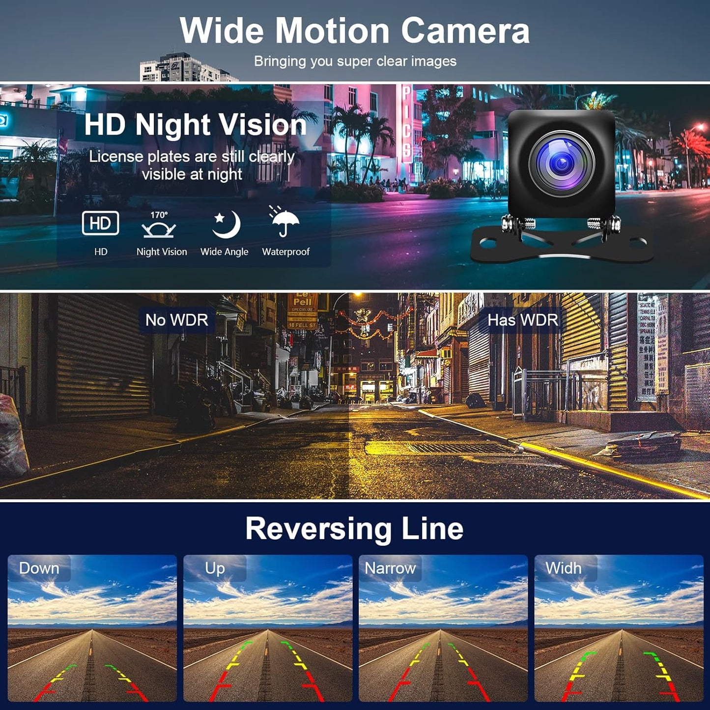 Car in-Mirror Mounted Dash Cam with Front & Rear View Camera Wireless Carplay Android Auto Car Driving Recorder with 9.66 Inch IPS Touchscreen Support DVR Voice Control Bluetooth Call FM Transmitter
