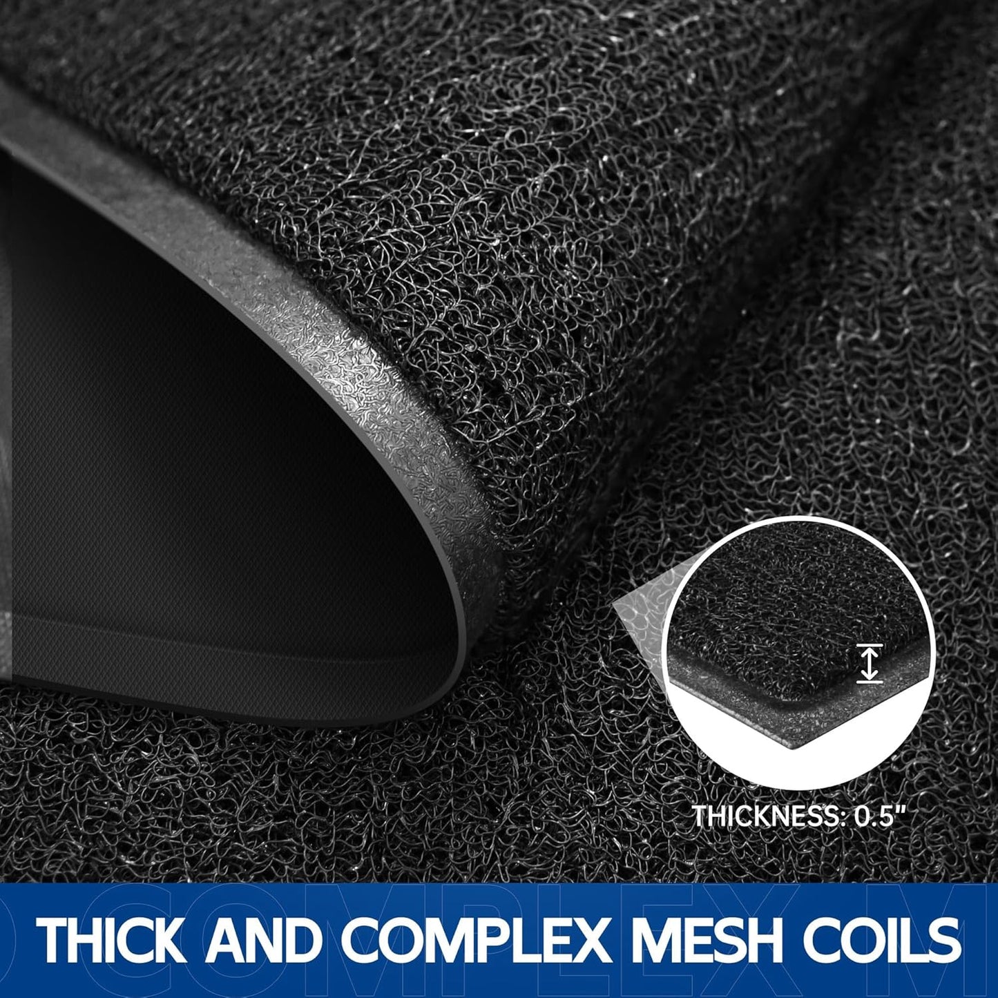 Sturdy Front Door Mat, 60" x 36" Heavy Duty Indoor Outdoor Doormat for Entryway, Fade Resistant, Waterproof Low Profile Entry Mat, Non Slip Welcome Mat for Outside Entrance, Patio, Home