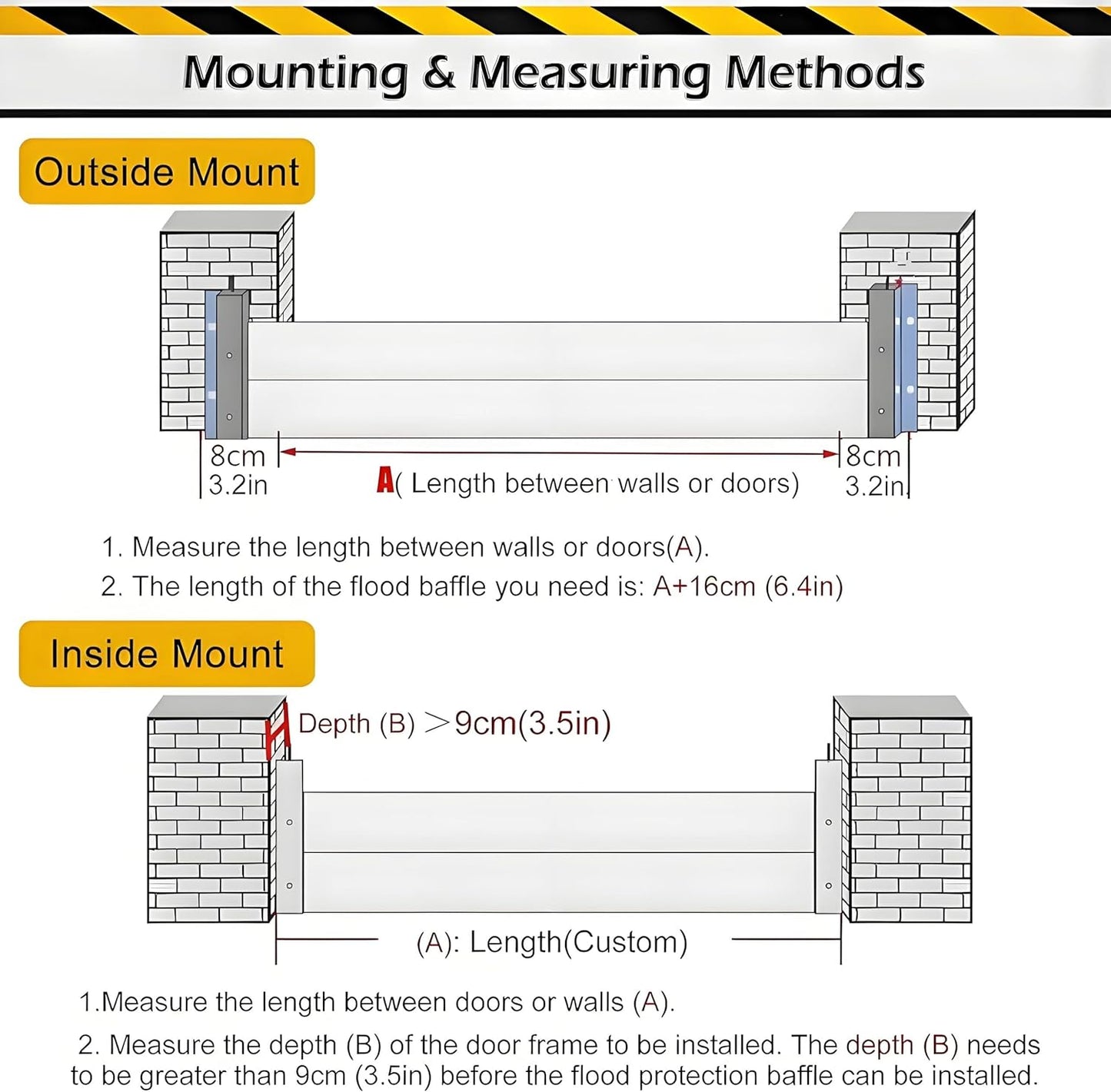 Flood Barriers for Home Exterior,Aluminum Alloy Outdoor Garage Doors Water Barriers for Flooding(H47.2Inch,L19FT)