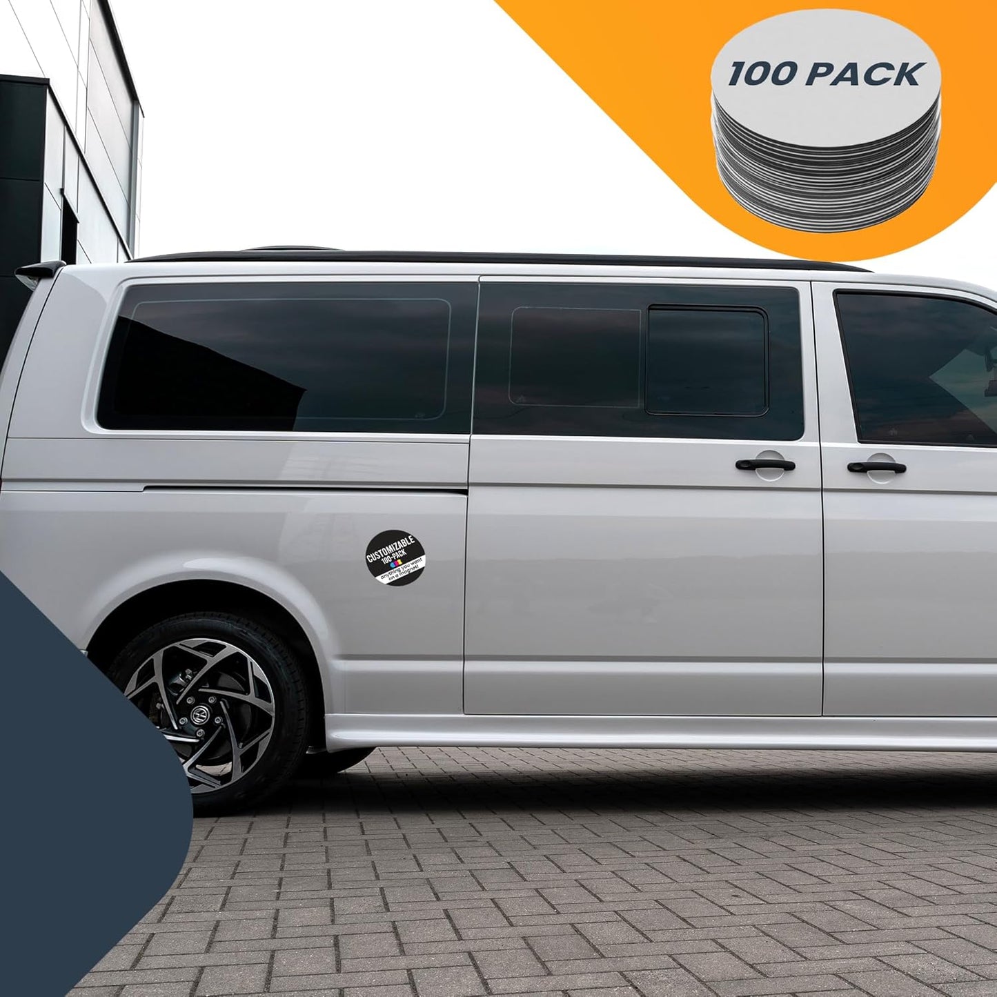 Magnet Me Up Customizable 30 Mil Round Magnet- 5”, 100 PK Weatherproof Car Magnet for Businesses, Sports Teams, Fundraiser, Personal Expression- Custom Text & Logo- Strong Magnetic Vinyl for Vehicles