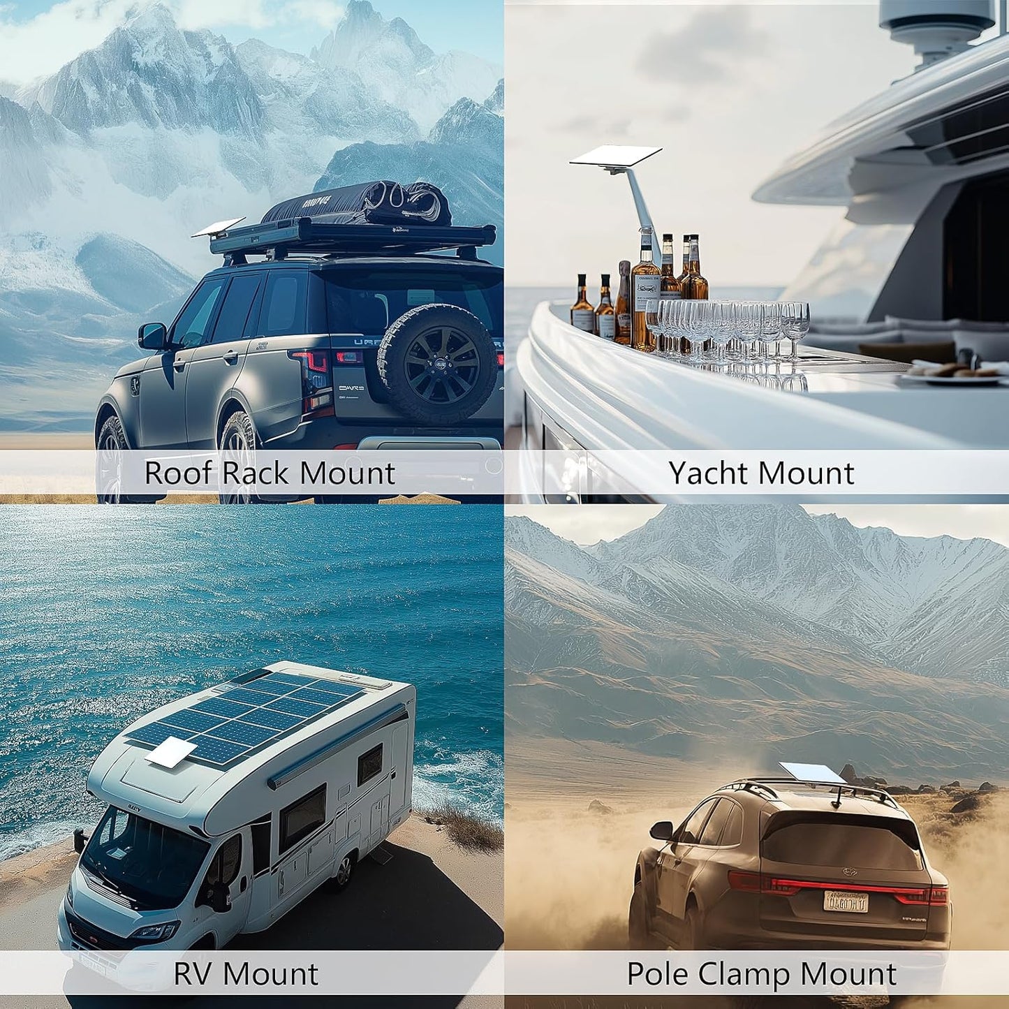 Starlink Mini Mount for Roof Rack & Car Dash, Adjustable Starlink Mini Dishy Compatible with RV, Caravan, Vans | Stable Signal & Waterproof Design