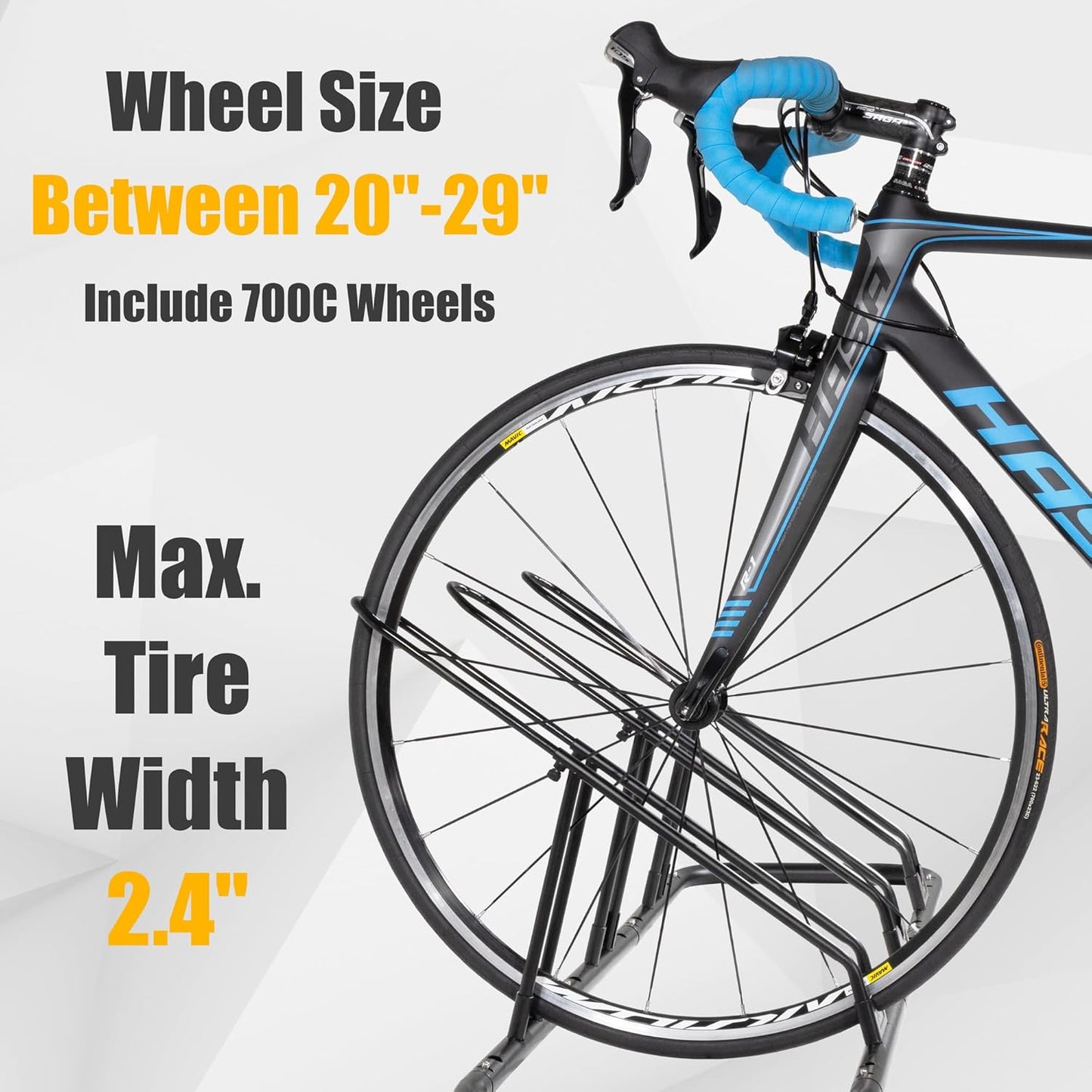 CyclingDeal Bike Rack Floor Parking Bike Stand for up to 6 Bicycles | Indoor, Home & Garage Storage Rack | Stable & Secure Bicycle Stand w/Tire Grooves Up to 29", Holding Plates & Custom Spacing