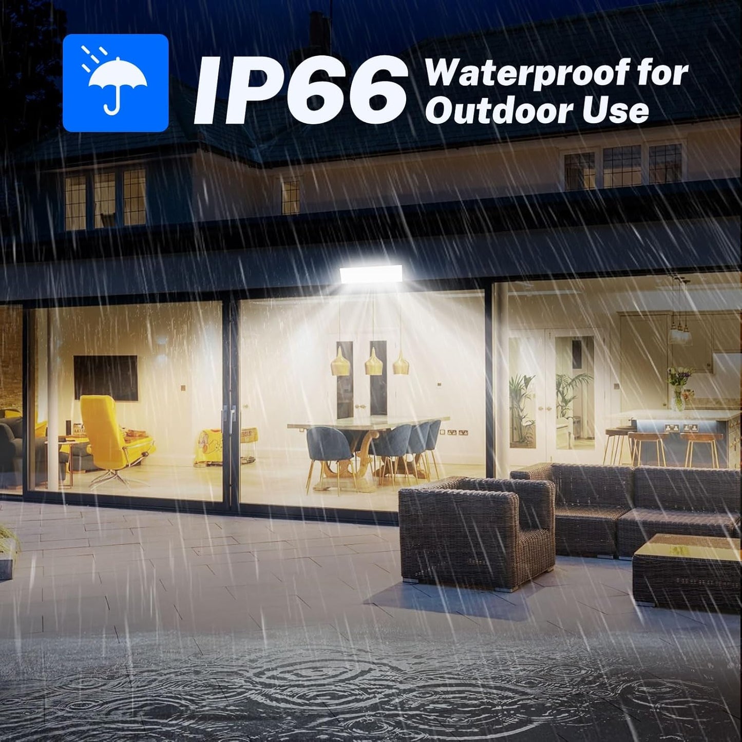 6 Pack LED Shop Lights, 100W 11000LM Plug in Garage Light with 6FT Power Cord, IP66 Waterproof Work Bench Shop Lights for Garage, Workshop, Warehouse, Outdoor, Yard, Garden