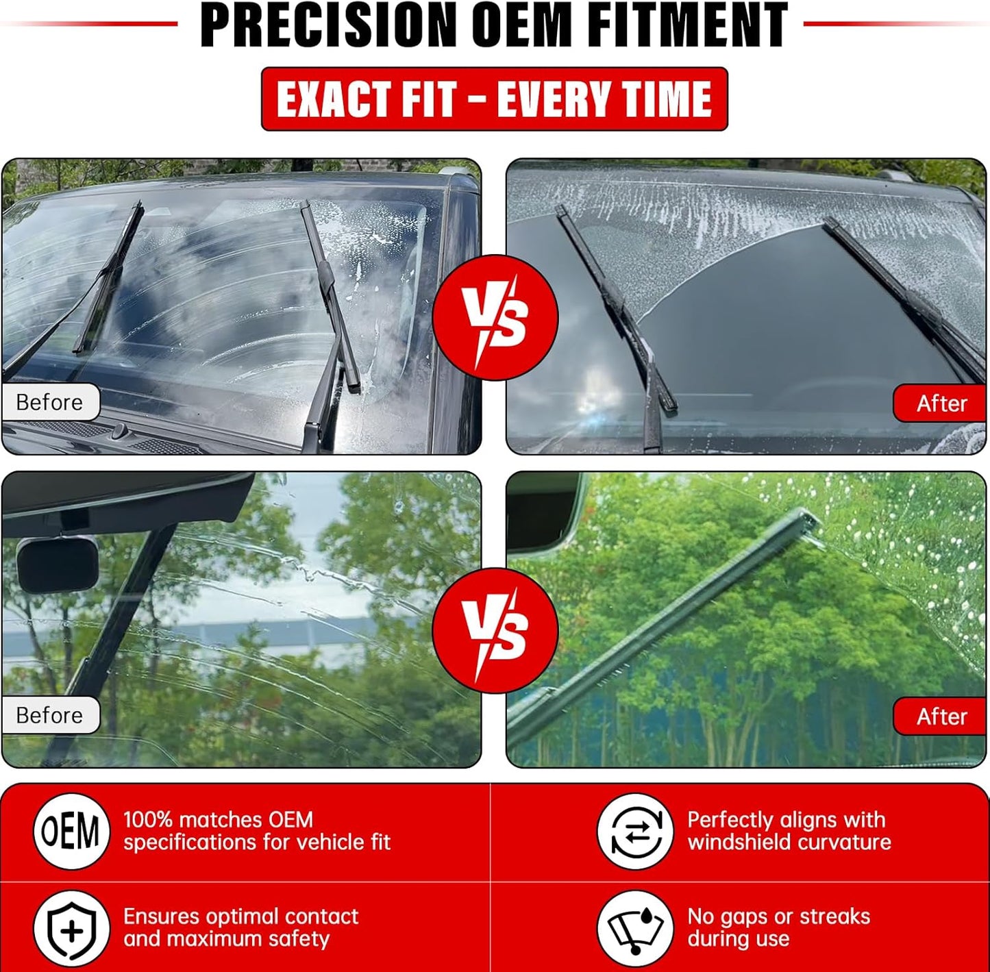 Windshield Wiper Blades Replacement for Chrysler Pacifica 2017 2018 2019 2020-2024 Original Factory Quality Front Rear Wipers Blade Set for My Car - 26" 20" 14" (Pack of 3)