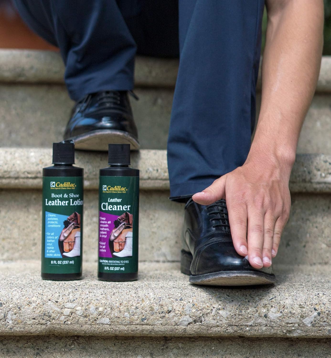 Cadillac Boot and Shoe Leather Lotion 8 Ounces - Cleans, Conditions, Protects, and Polishes Leather Footwear and Accessories