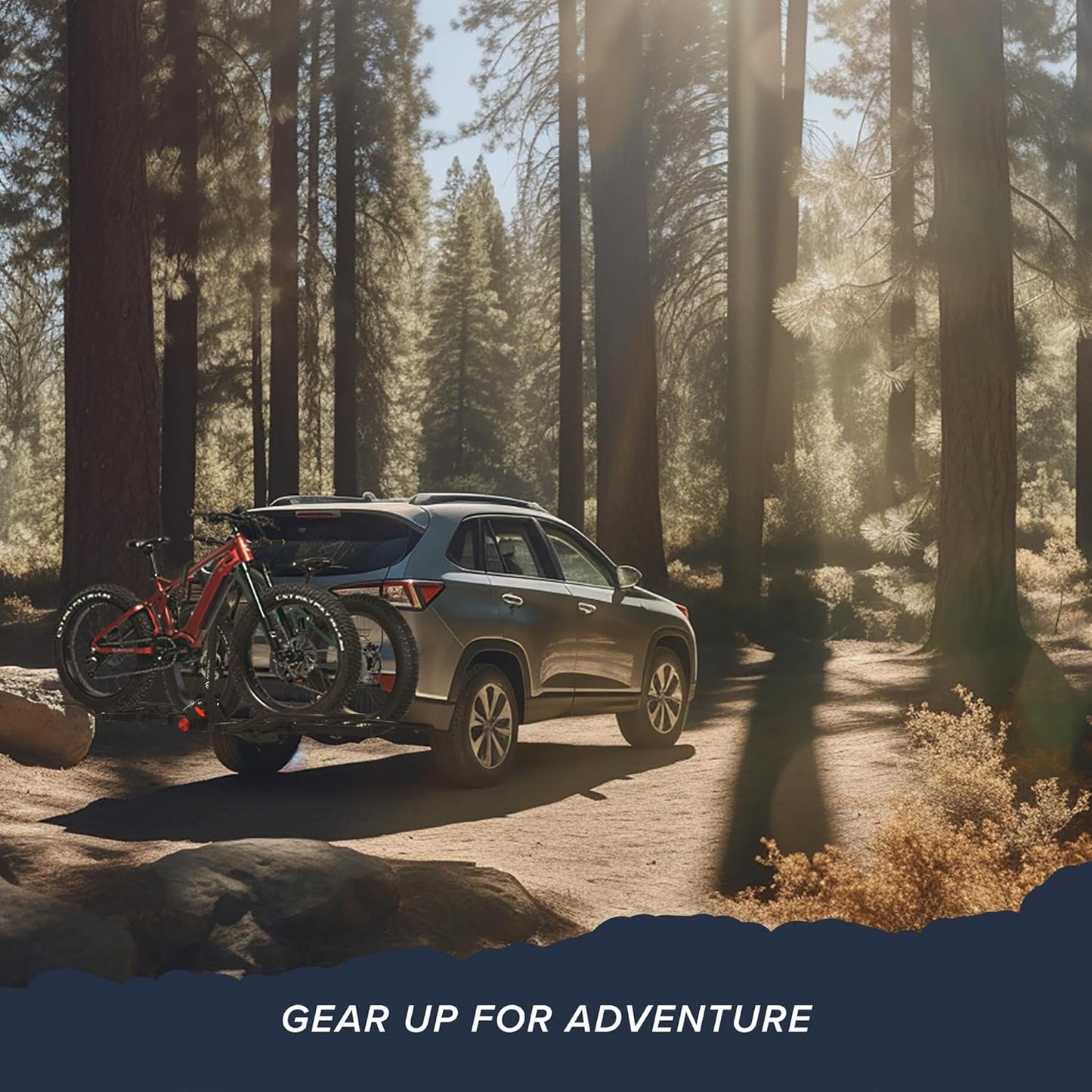 Arksen Hitch Mounted Bike Rack Smart Tilting 2-Bike Platform Style 150 lbs Capacity Carrier for Standard, Fat Tire and Electric Bicycle Fits SUV Pickup Truck RV Camper - 2 inch Receiver