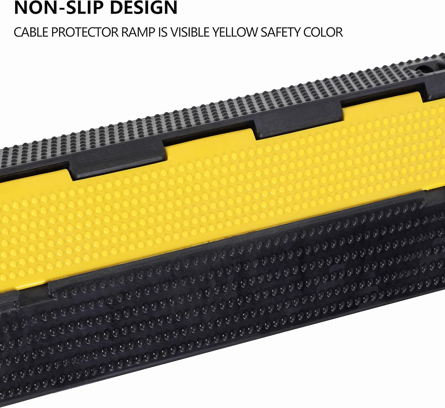 3 Pack Rubber Cable Ramp Hose Cable Protector Ramp 1 Channel 22000Lbs Load Capacity Traffic Speed Bump Wires Power Lines Extension Cord Cover for Indoor Outdoor