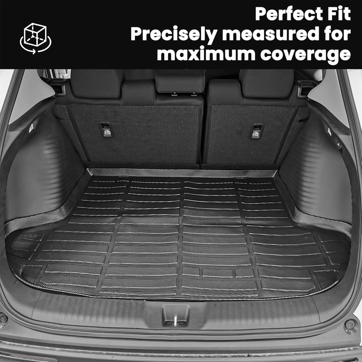 Auxko All Weather Cargo Liner Fit for Honda HRV Include Hybrid 2023 2024 2025 2026 TPE Rubber Trunk Mat HR-V Accessories All Season Guard Odorless Anti-Slip Cargo Mat Black