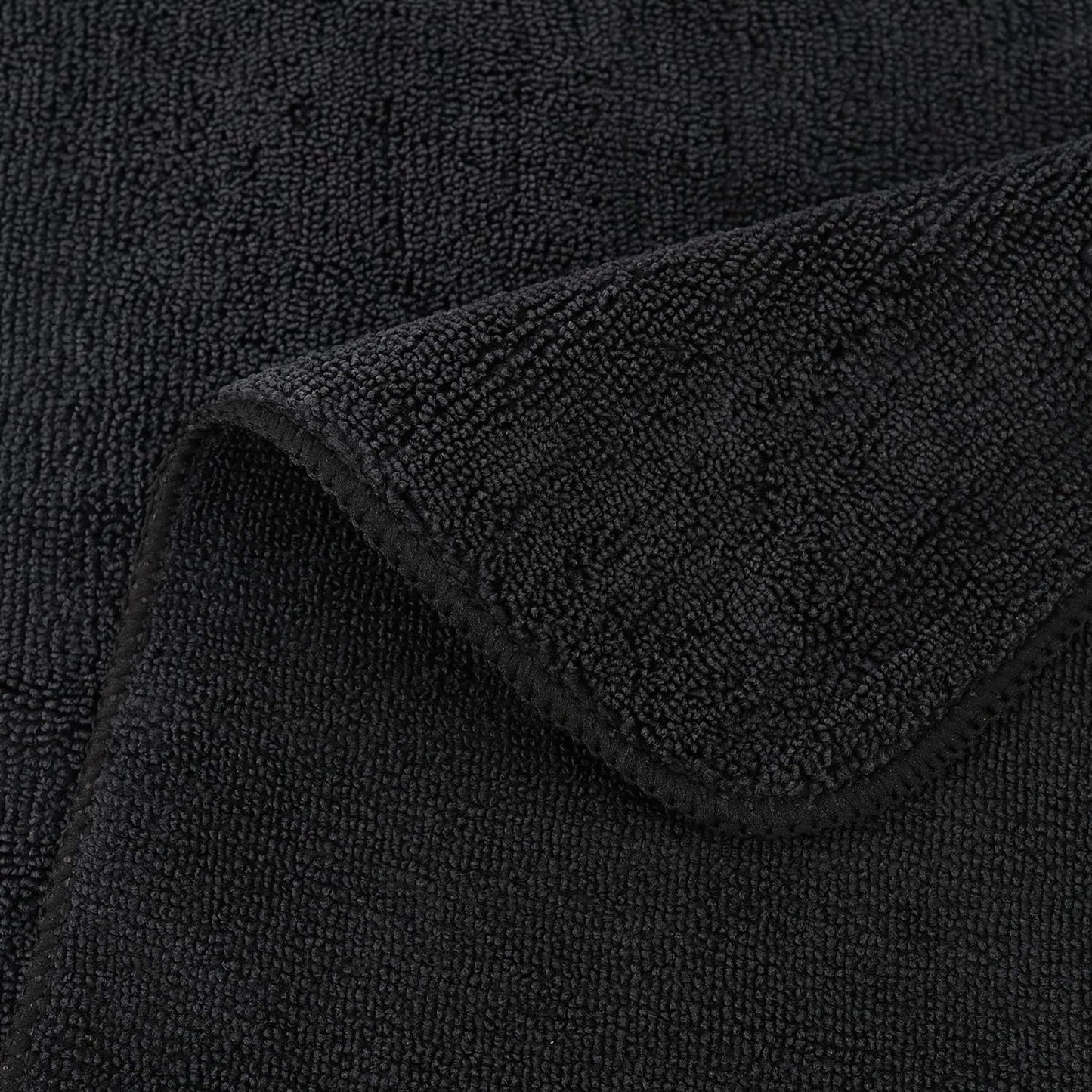 POLYTE Premium Microfiber Cleaning Towel,16 x 16 in, 12 Pack (Black)