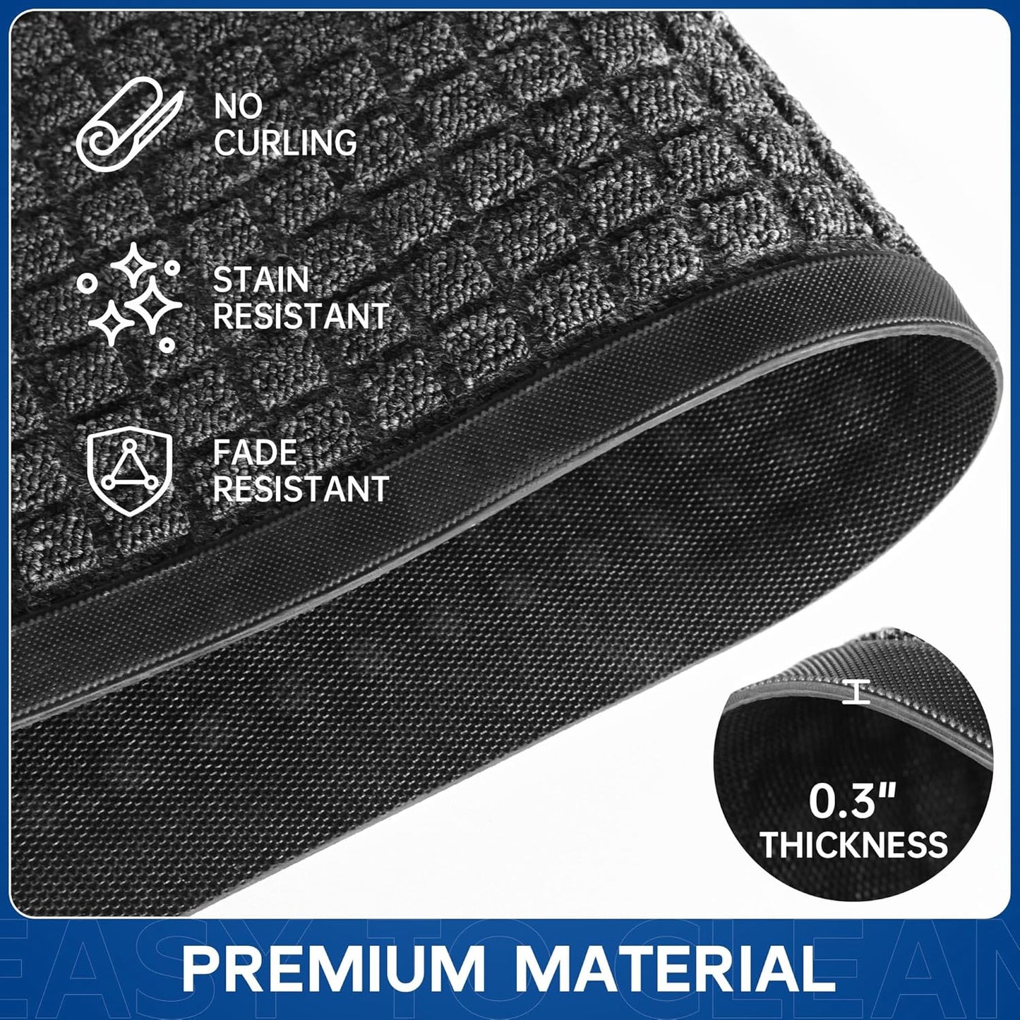 Durable Front Door Mat, 72" x 48" Heavy Duty Indoor Outdoor Doormat for Entryway, Non-Slip Rubber Backing, Stain and Fade Resistant Commercial Floor Mat for Home Office Entry